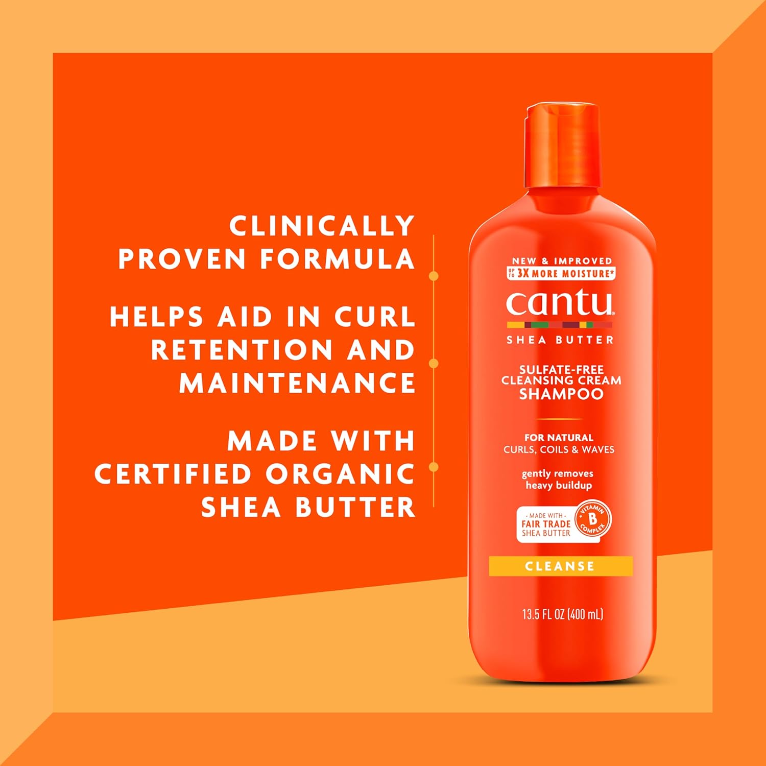 Cantu Sulfate-Free Cleansing Cream Shampoo with Shea Butter for Natural Hair, 13.5 oz - Image 4