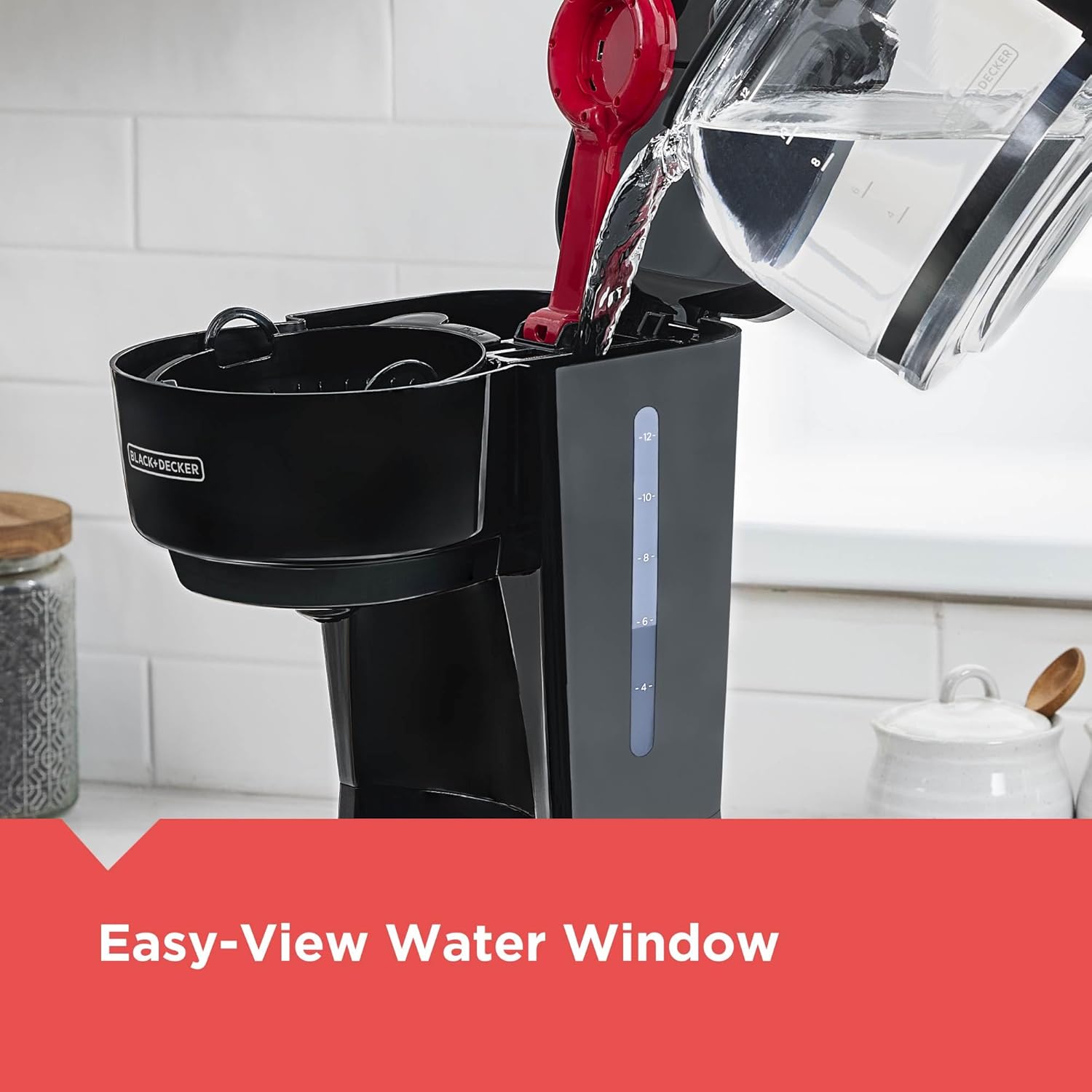 BLACK+DECKER 12-Cup Coffee Maker with Easy On/Off Switch, Easy Pour, Non-Drip Carafe with Removable Filter Basket, Vortex Technology, Black - Image 9