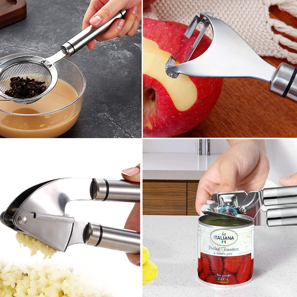 Kitchen Utensils Set- 35 PCs Cooking Utensils with Grater,Tongs, Spoon Spatula &Turner Made of Heat Resistant Food Grade Silicone and Wooden Handles Kitchen Gadgets Tools Set for Nonstick Cookware - Image 7