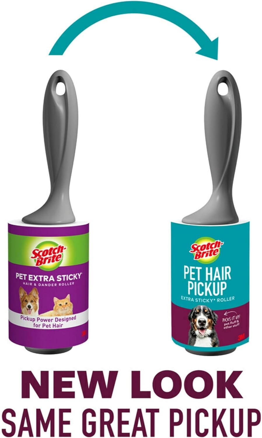Scotch-Brite Pet Hair Pickup Extra Sticky Lint Roller, Designed for Removing Fur + Fluff on Couches, Clothes, Dog and Cat Beds, & More, 1 Pack, 95 Easy-Tear Adhesive Sheets Total - Image 2