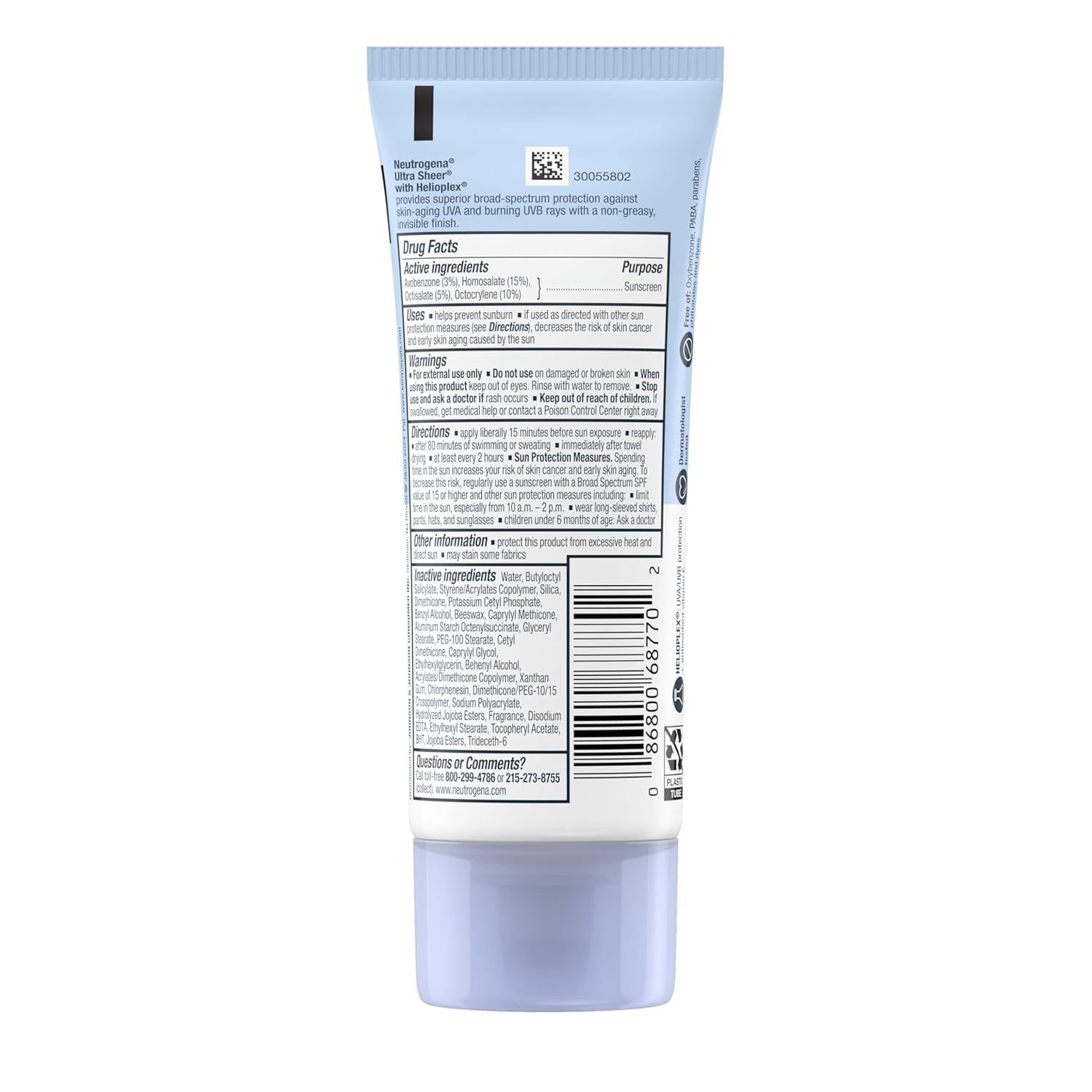 Neutrogena Ultra Sheer Dry-Touch Sunscreen Lotion SPF 70, Broad Spectrum, Water Resistant 80 Min, Oil-Free, Oxybenzone-Free, Non-Comedogenic, Matte Finish, Body Sunscreen, Travel Size 3 Fl Oz - Image 9