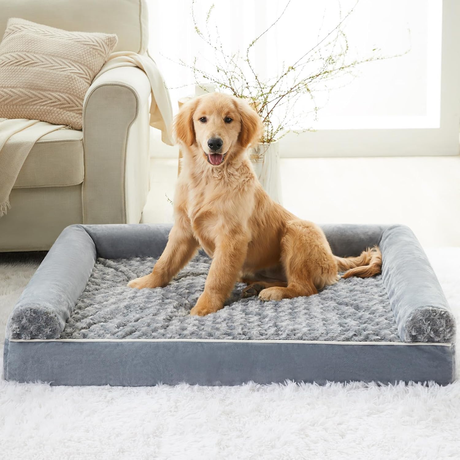 BFPETHOME Dog Beds for Large Dogs, Orthopedic Dog Bed for Medium Large Dogs,Big Waterproof Couch Pet Bed with Removable Washable Cover - Image 8