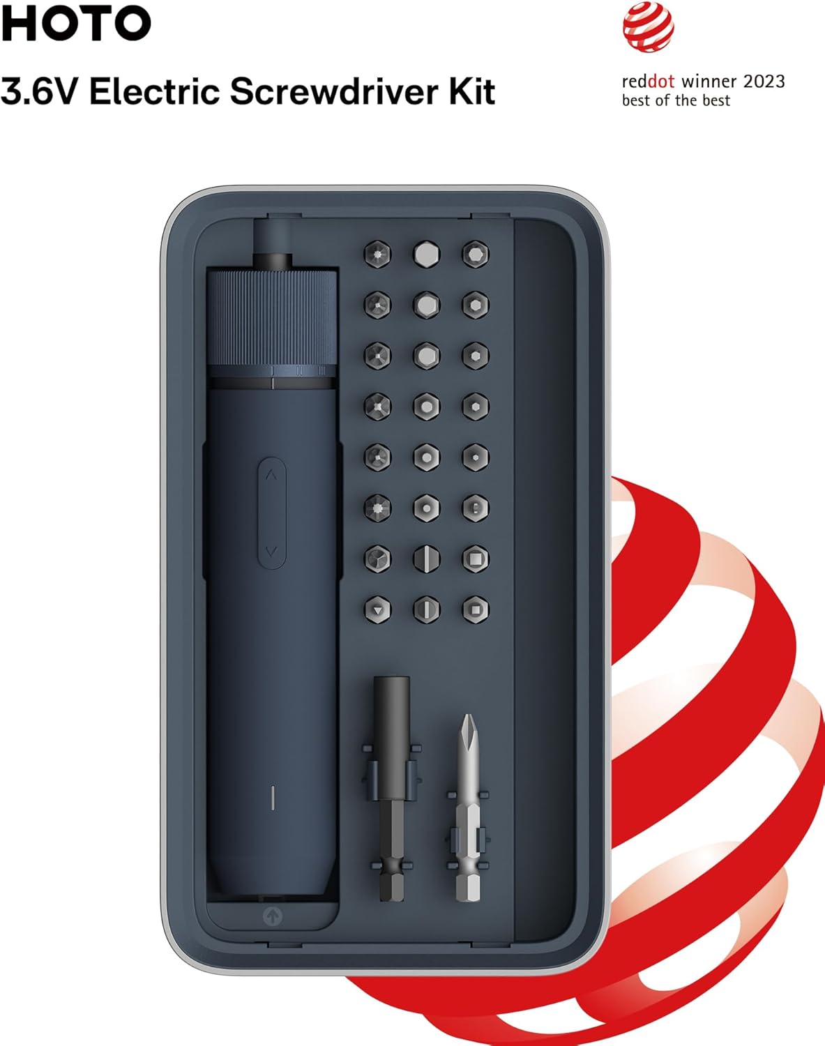 HOTO Electric Screwdriver Kit, Upgraded 1/4'' Hex 25 Bits, Magnetic Lid, Rechargeable Cordless Screwdriver, 1500mAh Battery, LED Light, Ideal for Furniture Assembly, Home Repair & Garage Projects - Image 9
