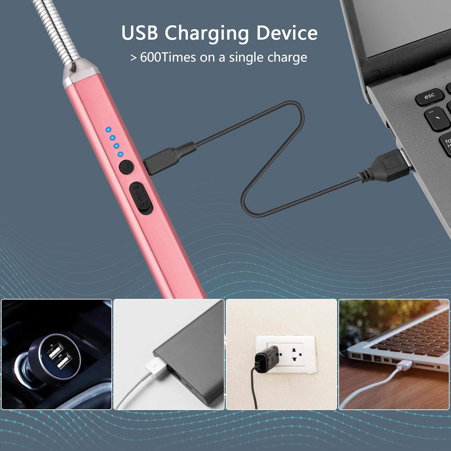 MEIRUBY Electric Candle Lighter, Valentine's Day Gifts for Women Mom Men Wife, USB Arc Rechargeable Windproof Long Lighter for Candle BBQ Birthday Housewarming Gift Idals - Image 5