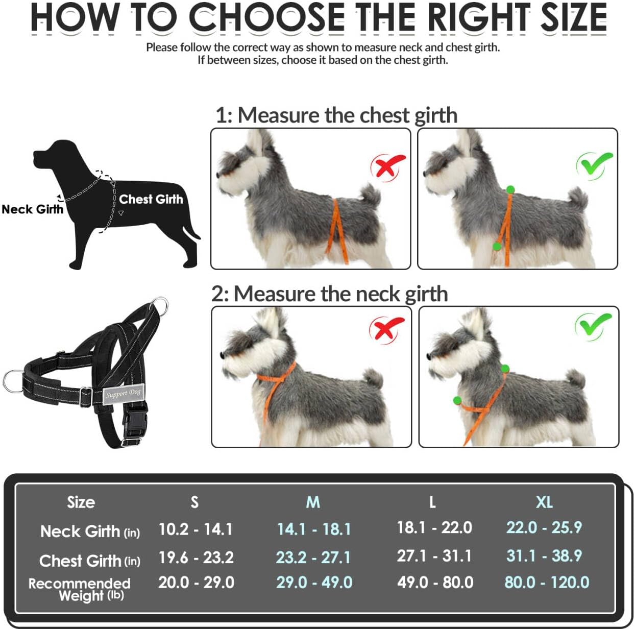 SlowTon No Pull Dog Harness - Heavy Duty Dog Harness and Leash Set for Medium Large Dogs, Reflective Tactical Harness with Soft Padded and Front Clip for Easy Walk and Training (Black L) - Image 6