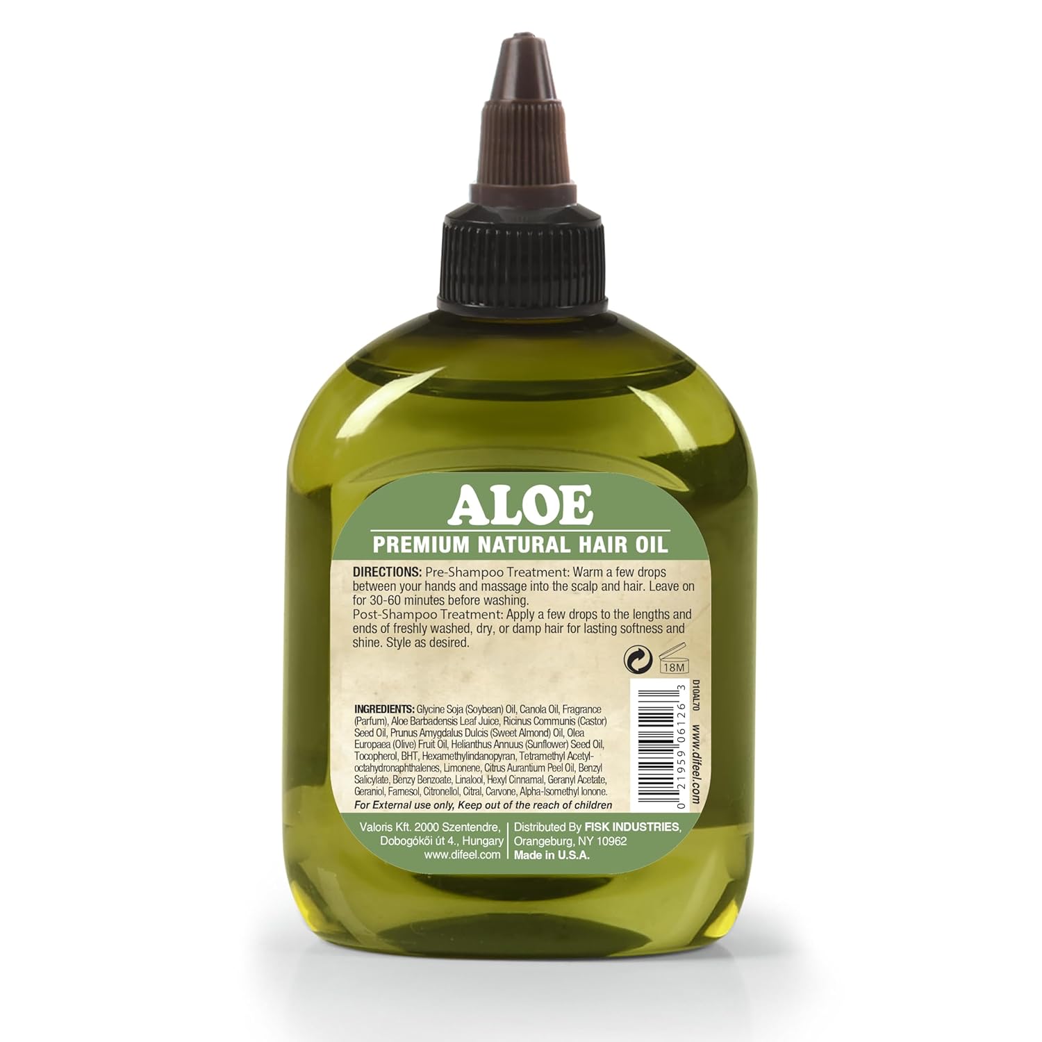 Difeel Aloe Premium Hair Oil 7.1 Ounces - Ultra Hydrating Aloe Vera Hair Oil for Natural Hair, Ideal for All Hair Types, Improves Softness, Smoothness & Shine - Image 2