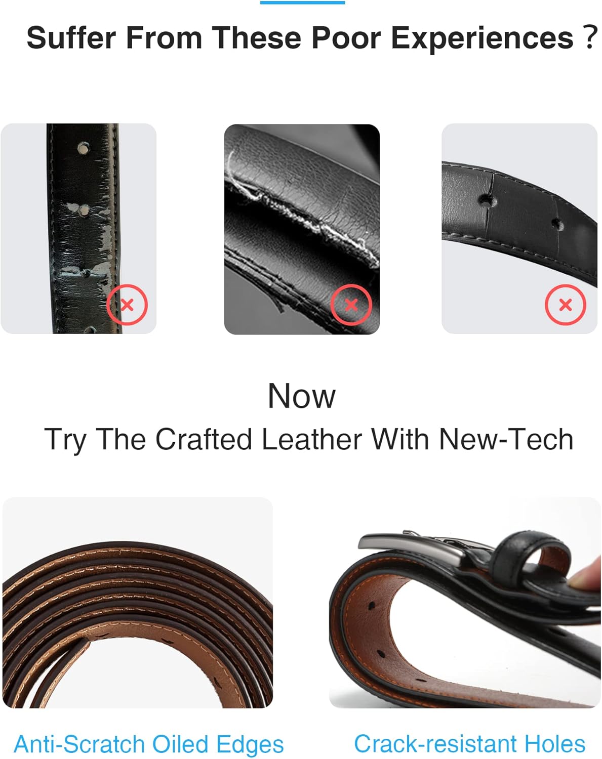 CHAOREN Mens Belts Leather Gift for Men - Ideal Match for Mens Dress Shoes - Image 2
