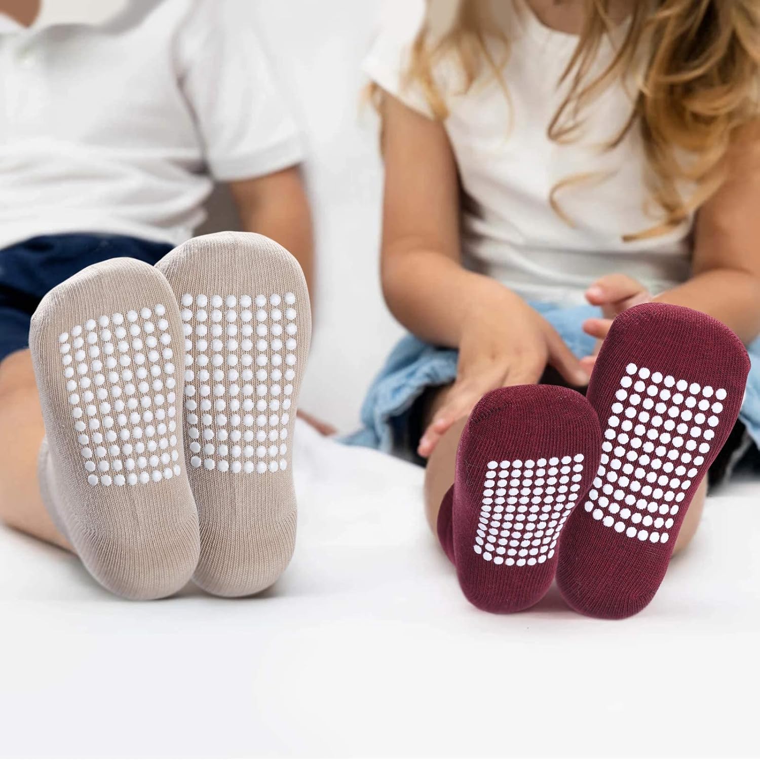 JAKIDAR 12 Pack Baby Toddler Socks Non Slip Grip Cotton Crew Socks for Boys Girls Infants Kids - Image 5