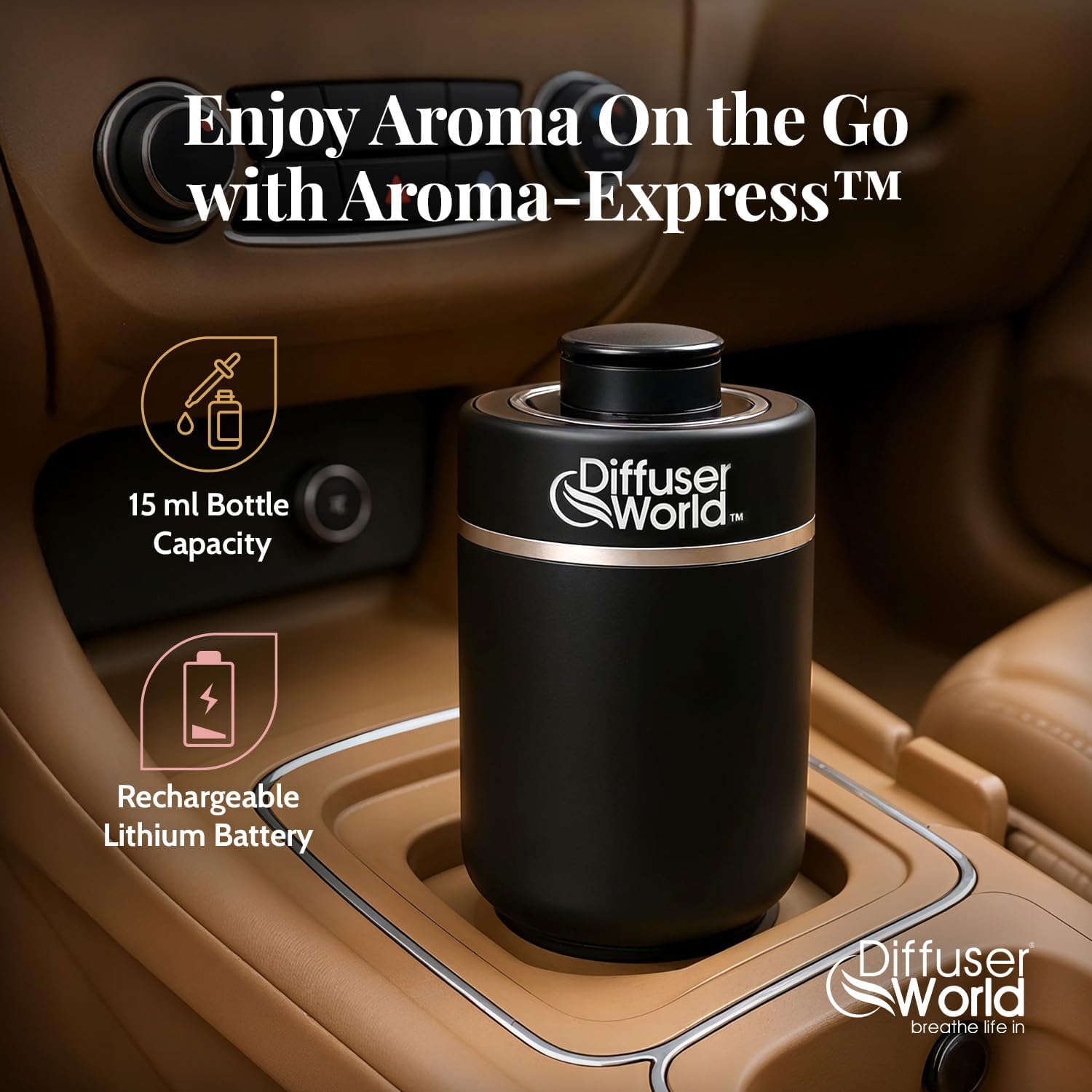 600 Sq Ft Waterless Diffuser for Essential Oils, Aroma Express Black Portable Aroma Atomizer for Room Fragrance, Home Scent Machine, Air Aromatherapy Oil Diffusers with Timer - Image 6