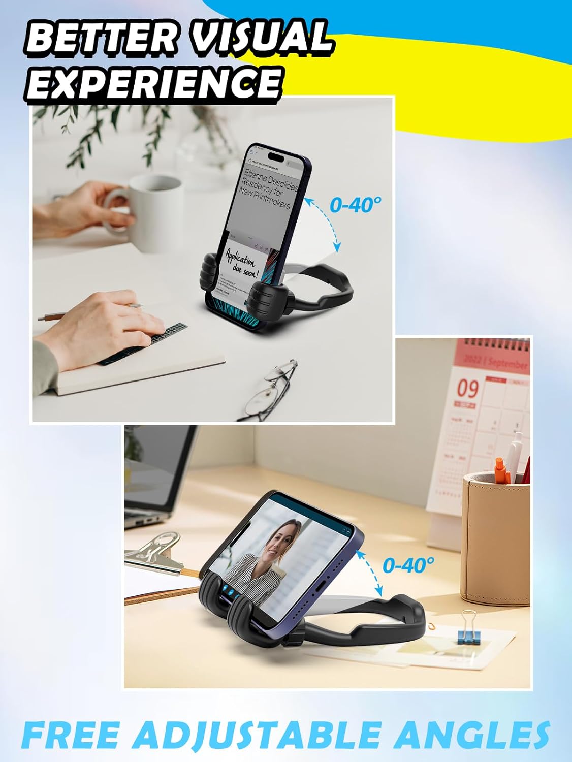 Easter Basket Stuffers for Teens Boys Girls Adults Gifts: Thumbs Up Lazy Phone Stand Cell Phone Holder for Desk Kids Teenage Men Women Funny Cool Gadget Stocking Stuffers Ideas Essentials Easter Gifts - Image 4