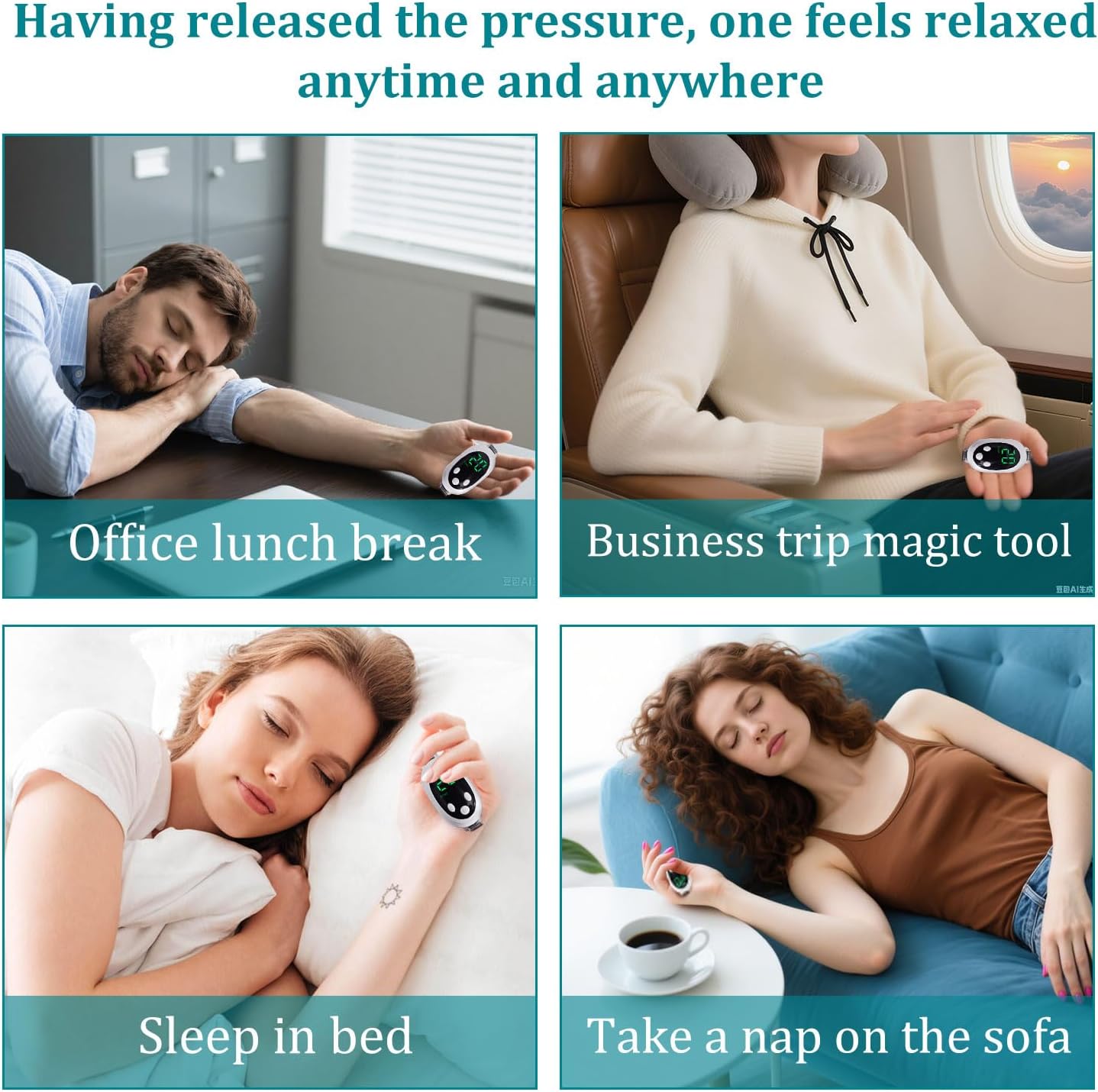Handheld Sleep Aid Device, Sleep Assisted Low-Frequency Pulse Generator, Relief Anxiety Help Sleep, USB Rechargeable - Image 3