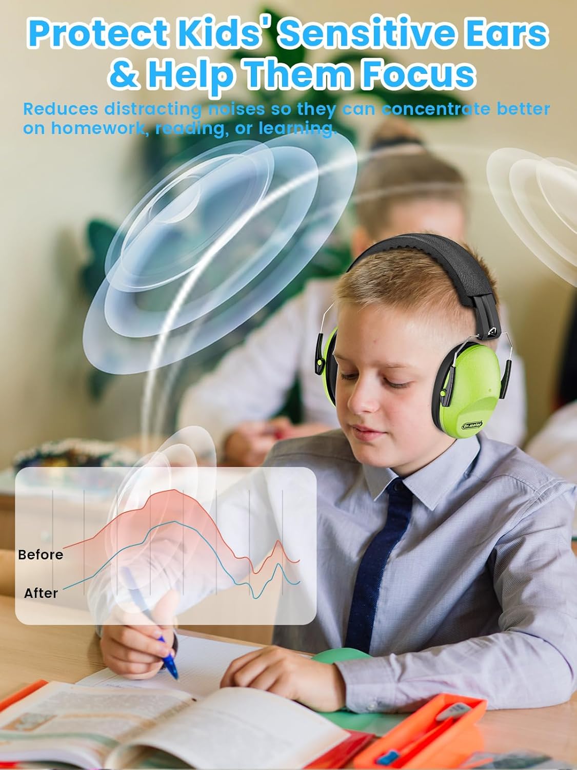 Ear Muffs for Noise Reduction: 27.4SNR Noise Cancelling Headphones for Kids Adults, EM100 Adjustable Hearing Protection Earmuffs for Monster Jam, Autism Sensory, Concerts, Fireworks - Image 8