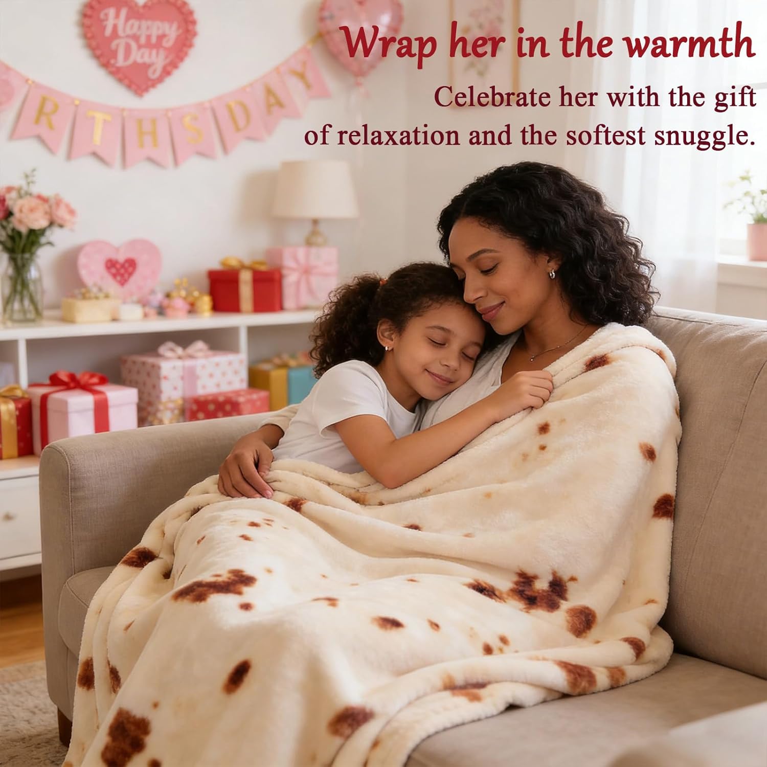 SeaRoomy Burritos Tortilla Blanket, Realistic Food Wrap Blanket Double Sided, Novelty Funny Tortilla Round Soft Blankets (Beige, 47 inches) - Image 2