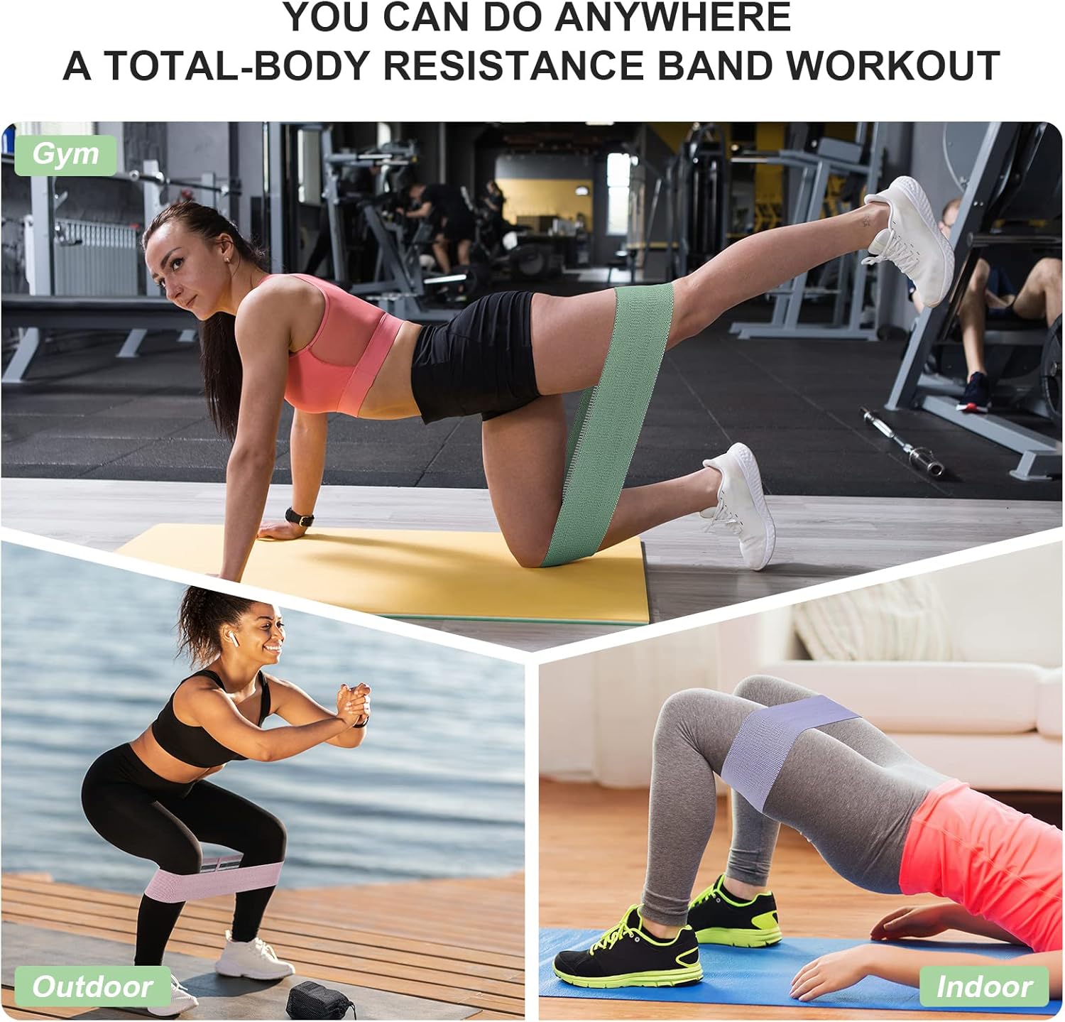 Booty Bands Set, Resistance Bands for Working Out, Exercise Bands for Women and Men Legs and Butt, Stretch Bands for Pilates, Yoga Starter Set - Image 6