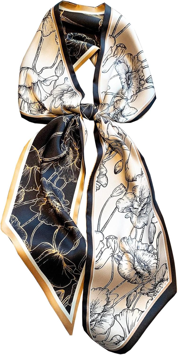 Purse Scarf For Handbags Head Scarves For Women's Hair Bags Scarfs Long Skinny Scarves Fashion Silky