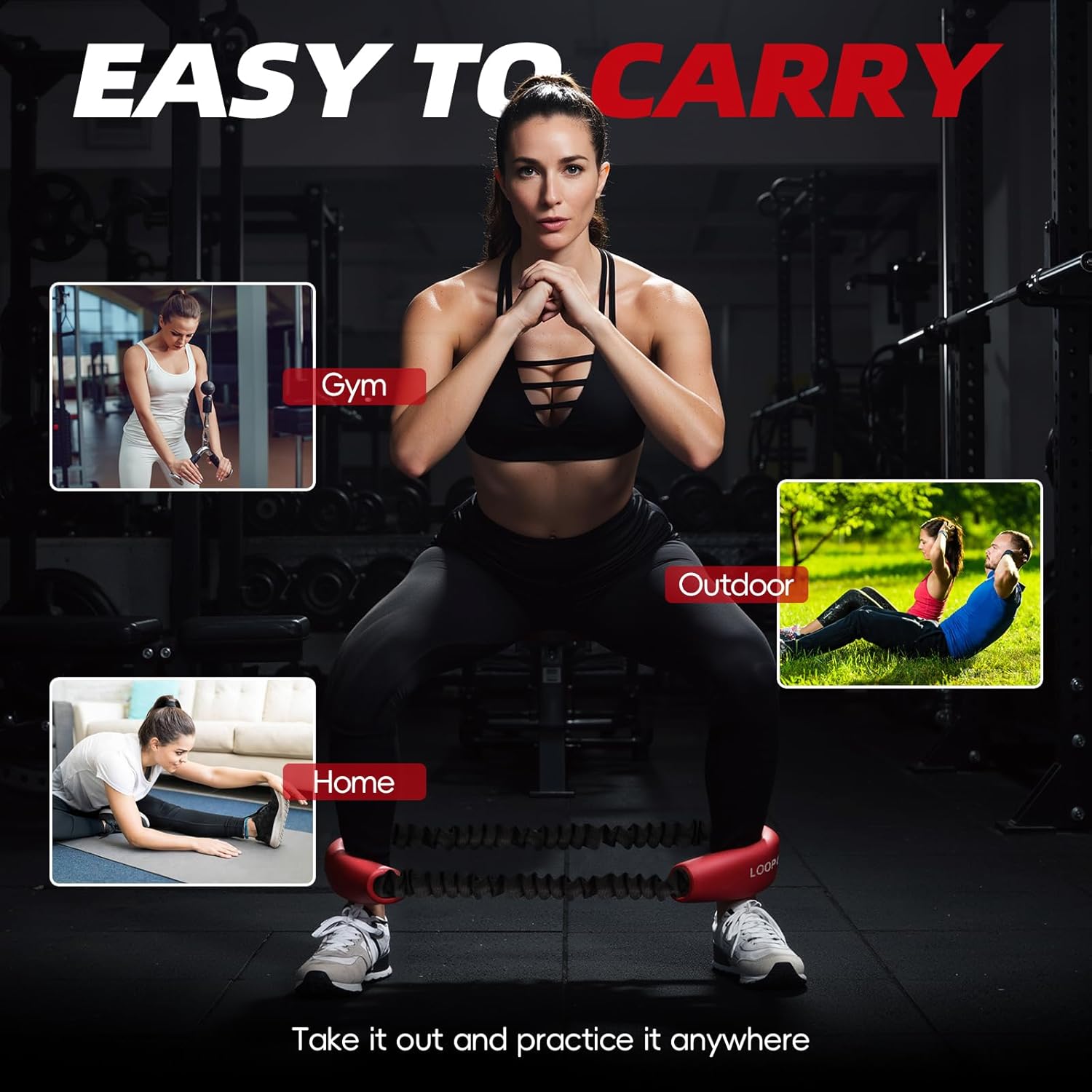 Hip and Core Band System, Loop Resistance Bands to Stretch and Workout, Glute Bands for Women, Exercise Hip Halo Bands - Image 7