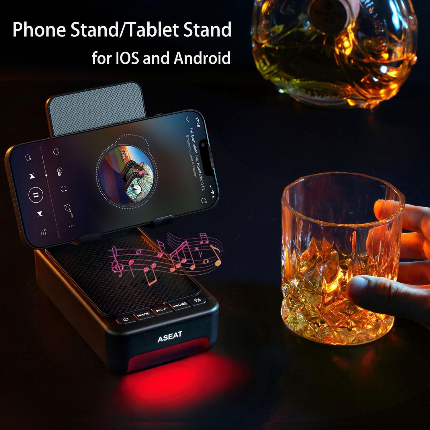 Gifts for Men Him, Cell Phone Stand with Bluetooth Speaker&Led Color Changing Light, Unique Gifts for Women Dad Her Husband, Cool Tech Gadget Wireless Speaker, Birthday Gifts for Men, Ideal Gifts - Image 3