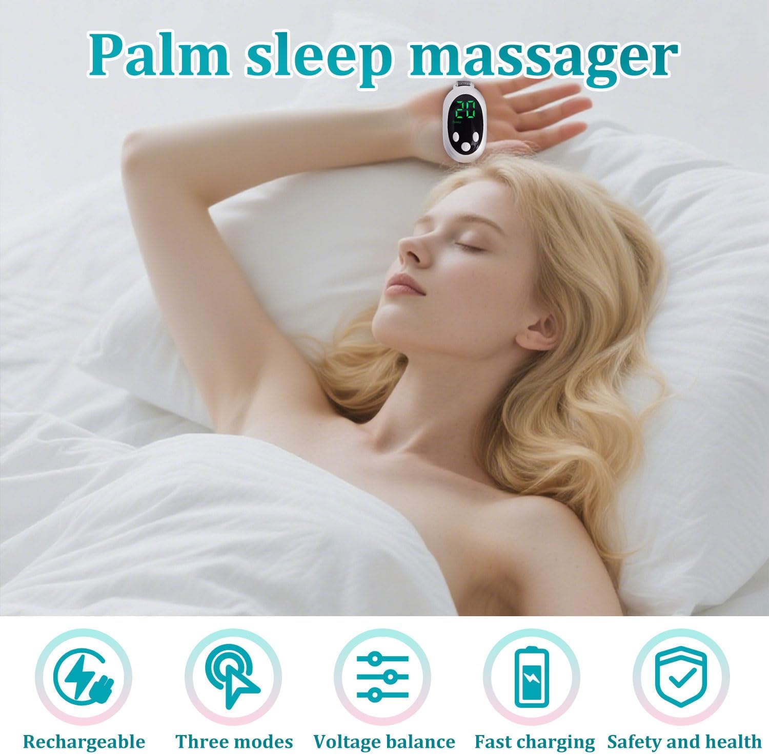 Handheld Sleep Aid Device, Sleep Assisted Low-Frequency Pulse Generator, Relief Anxiety Help Sleep, USB Rechargeable - Image 2