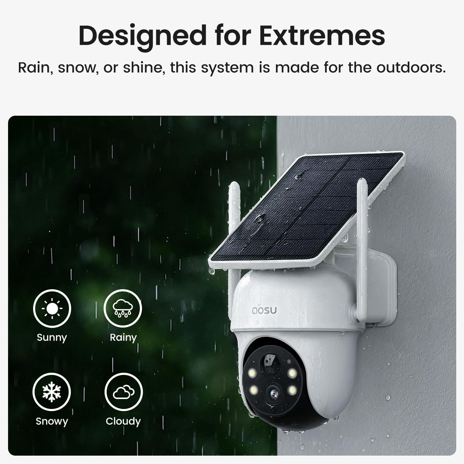 aosu Security Cameras Outdoor Wireless, 2 Cam-Kit, No Subscription, Solar-Powered, Home Security Cameras System with 360° Pan & Tilt, Auto Tracking, 2K Color Night Vision, Easy Setup, 2.4 & 5GHz WiFi - Image 8