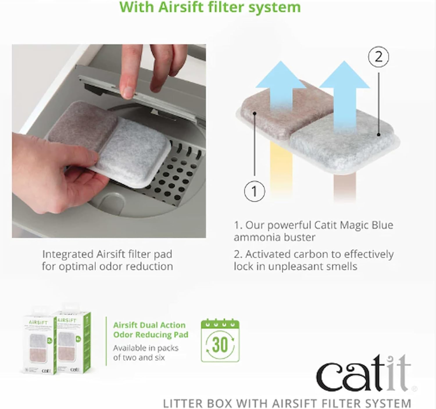 Catit Airsift Jumbo Hooded Litter Pan, Warm Gray/White - Privacy and Easy Access for Cleaning - Ideal for Larger or Multiple Cat Households - Image 4