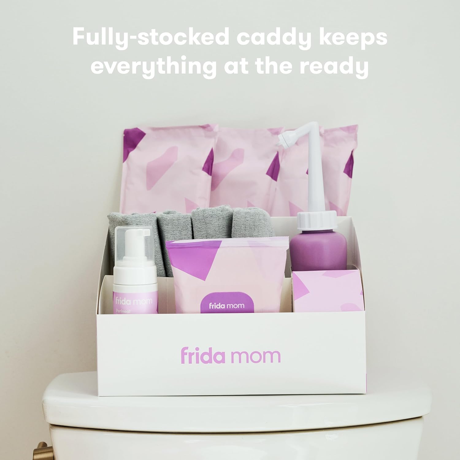 Frida Mom 11pc Postpartum Essentials Kit Gift Set, Hospital Bag Must Haves for New Mom, Includes 4 Disposable Postpartum Underwear, 4 Ice Maxi Pads, Perineal Healing Foam & 24 Pad Liners & Peri Bottle - Image 5