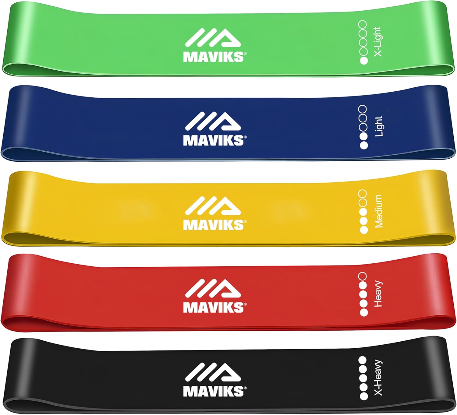 Exercise Resistance Bands for Working Out Set of 5 for Women and Men, Stretch Bands for Exercise, Physical Therapy, Arms Legs Workout, Stretching, Home Fitness - Image 2