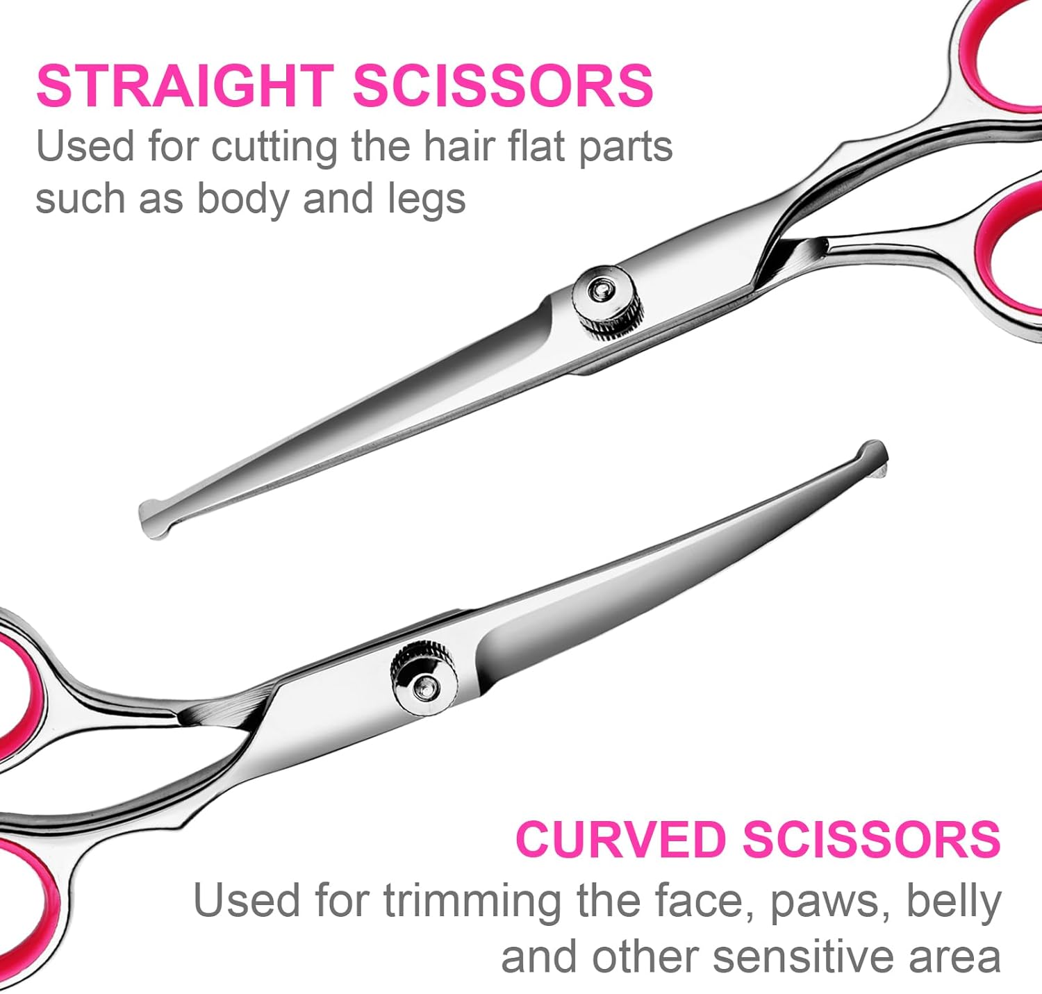 6 in1 Professional Dog Grooming Scissors Kit, Dog Shears for Grooming with Safety Round Tips, Titanium Coated Grooming Scissors for Dogs Cat Pet At Home - Image 5