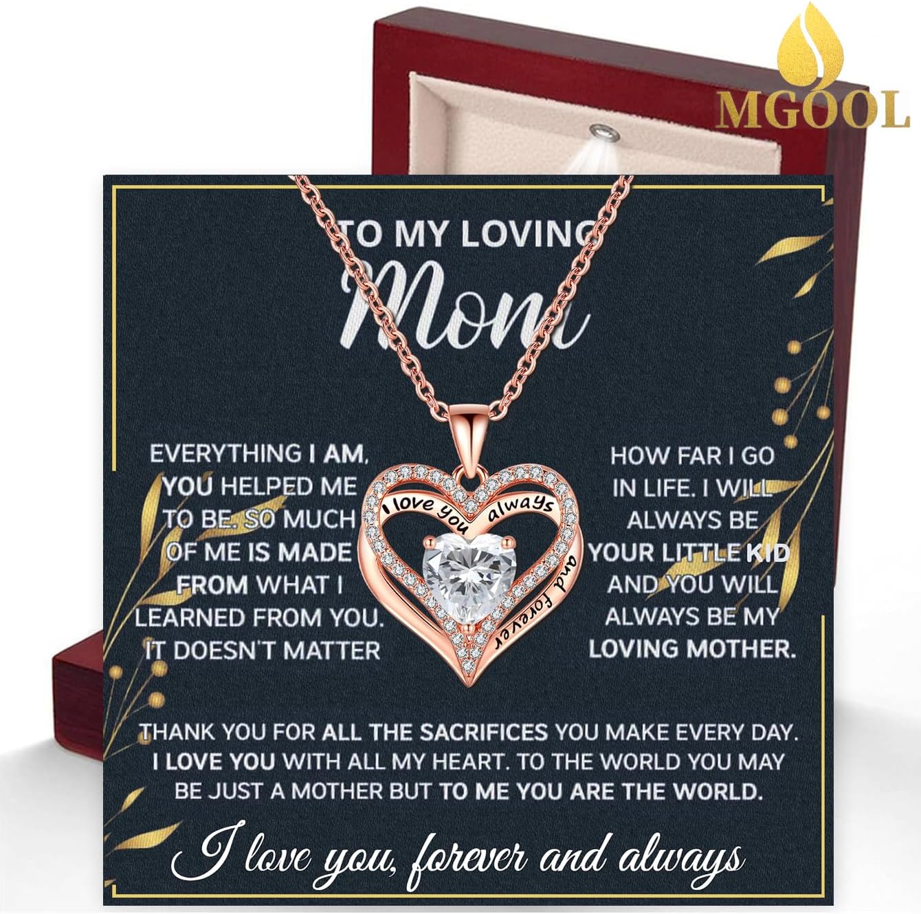 Mothers Day Gifts For Mom From Son Daughter Mom Necklace For Women 925 Sterling Silver New Mom Gifts Birthday Gifts With Heartfelt Message & Lighted Box - Image 2