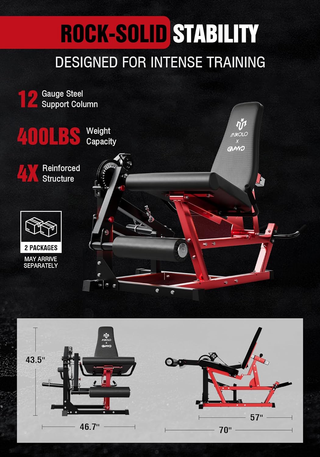Mikolo Leg Extension and Curl Machine, Adjustable Leg Curl Machine, Seated Leg Extension and Lying Curl Machine for Home Gym, Leg Workout Equipment with Cable System - Image 5