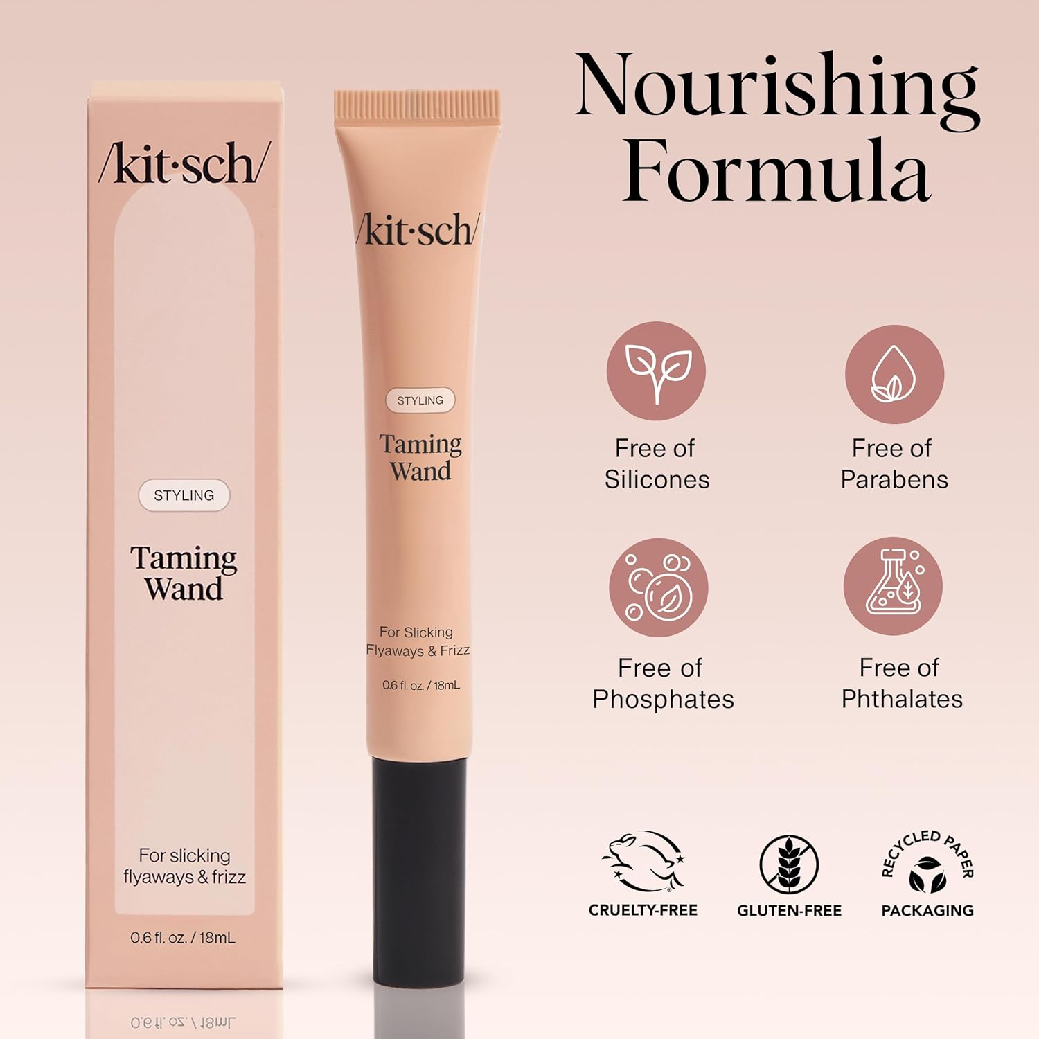 Kitsch Hair Taming Wand - Fly Away Stick For Hair with Biotin, Aloe & Vitamin E | Clear Hair Mascara for Flyaways, Slick Back Style | Travel Size, Ideal Gifts for Women - 18mL - Image 5