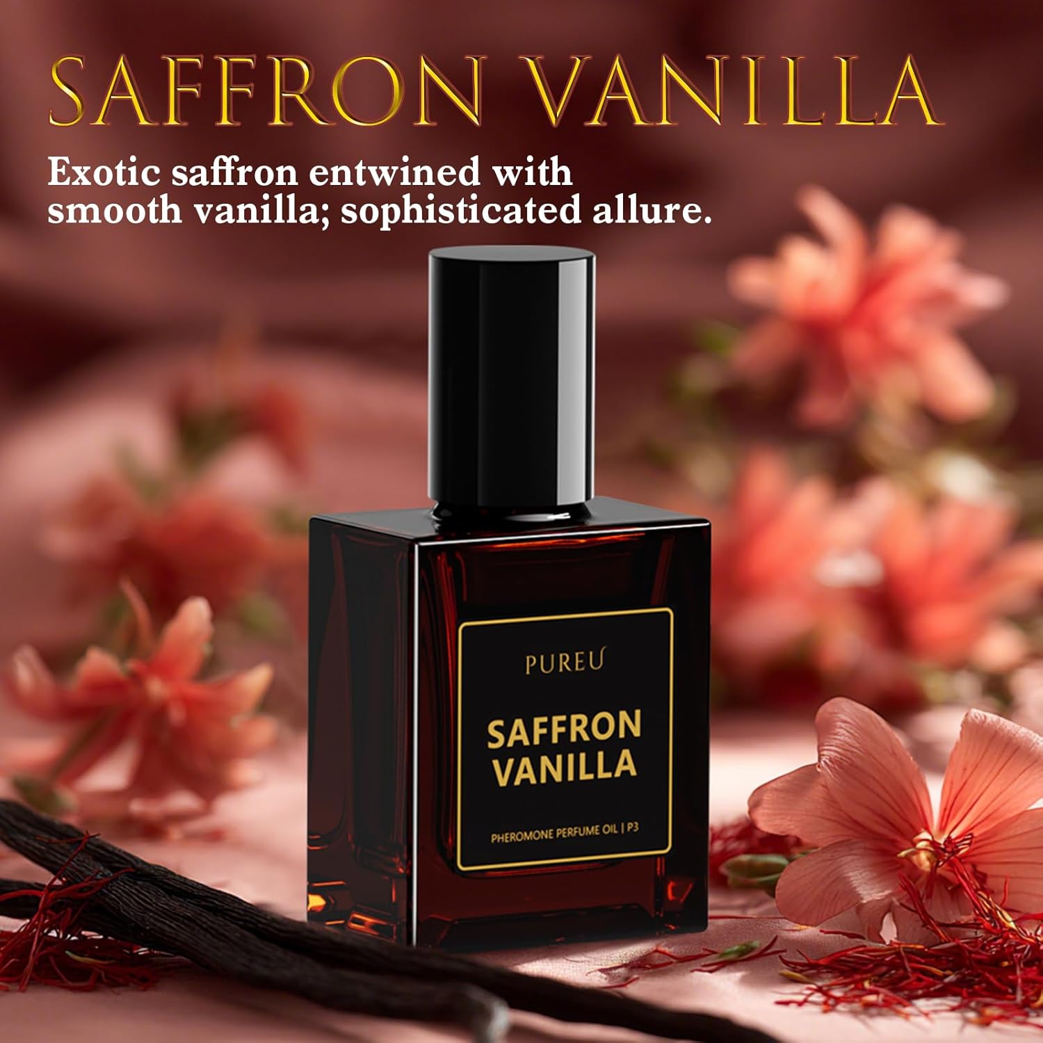 PUREU Pheromones Perfumes for Women, Saffron Vanilla Perfume Long Lasting Pheromone Perfume 0.34FL OZ/10ML Roll On Travel Size Essential Oil Fragrance Eau De Parfum, Made in USA - Image 4