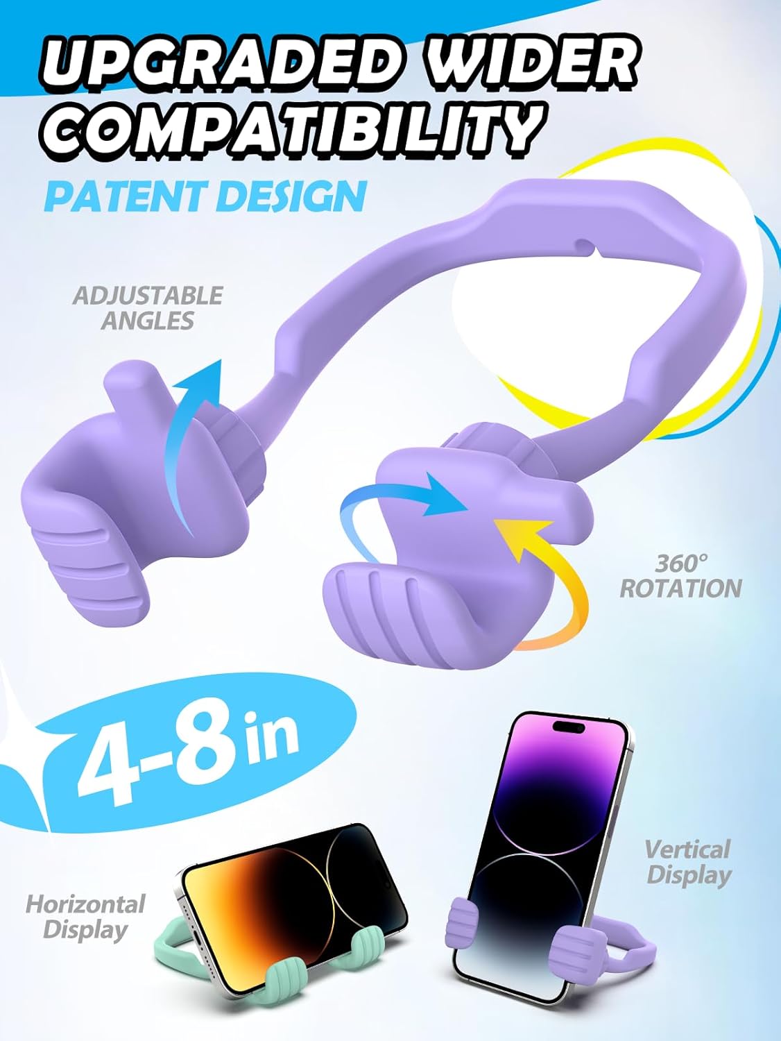 Easter Basket Stuffers for Teens Girls Kids Gifts Cell Phone Stand: UPGRADE Adjustable Thumbs Up Lazy Phone Holder for Desk Fun Gadgets Teenager Boys Women Adults Essentials Easter Gifts Trendy Stuff - Image 2