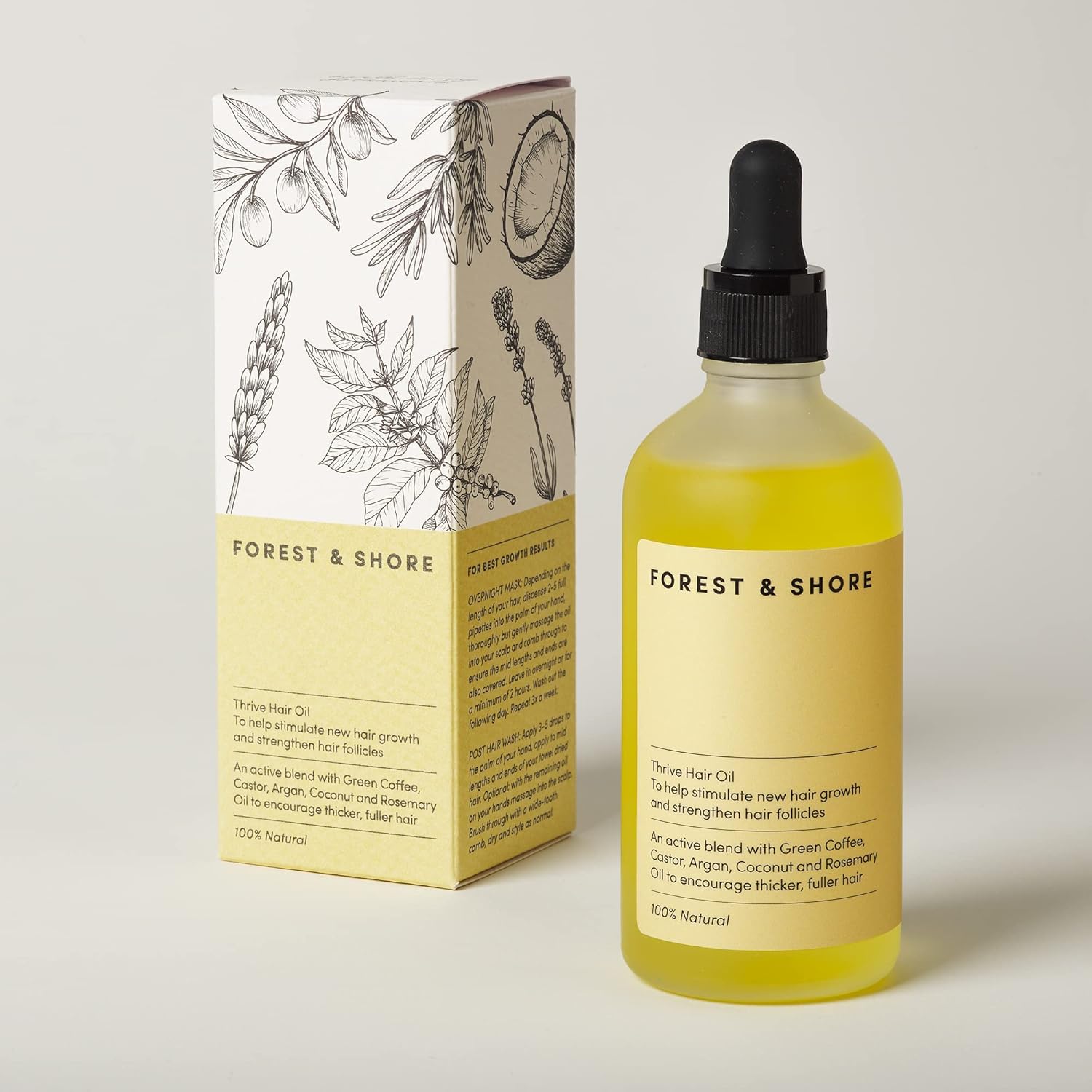 Forest & Shore Hair Growth Oil, 100% Natural, with Caffeine, Biotin, Castor , Argan & Rosemary, Effective Serum for Damaged Hair - Image 7