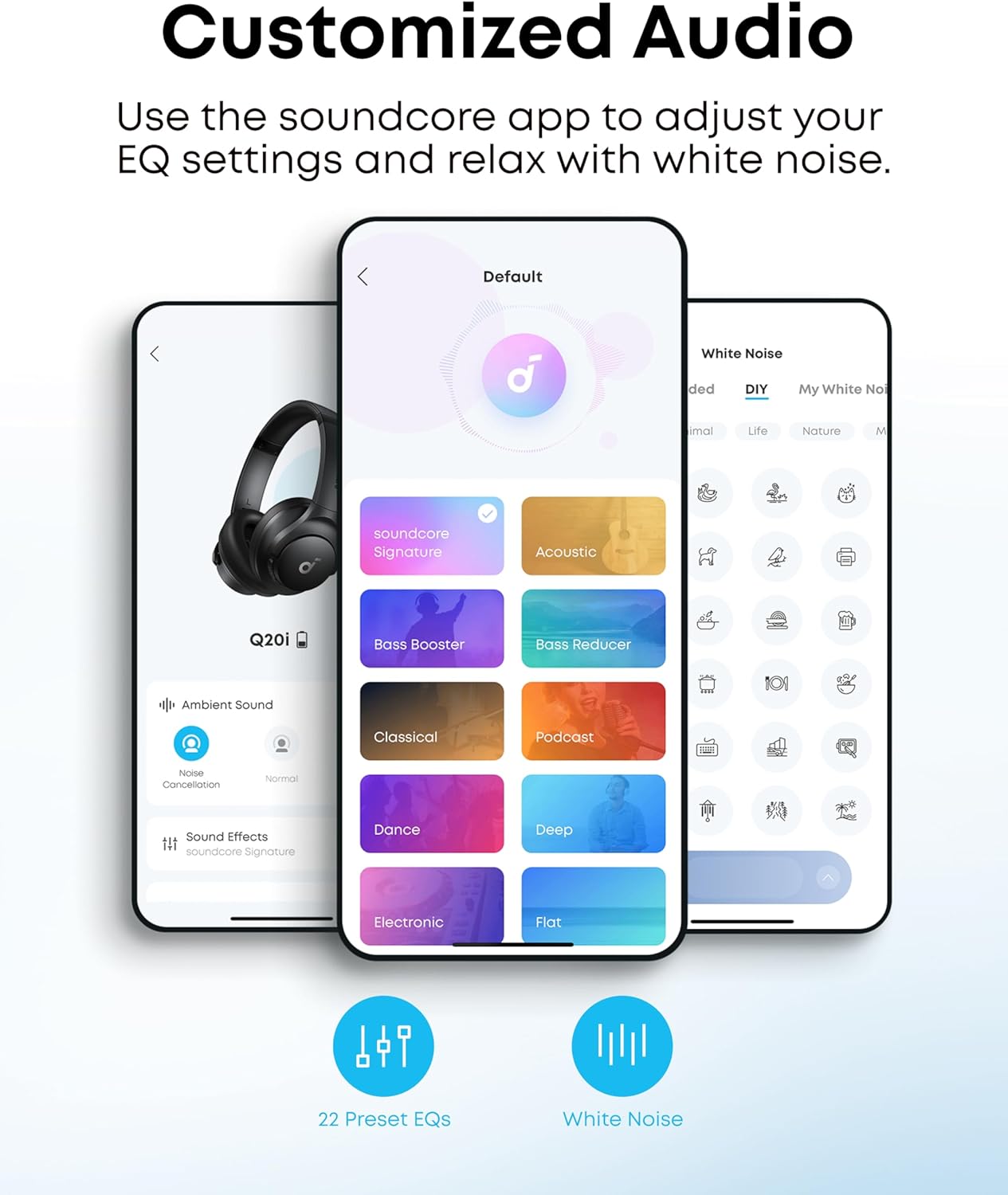 Soundcore by Anker Q20i Hybrid Active Noise Cancelling Headphones, Wireless Over-Ear Bluetooth, 40H Long ANC Playtime, Hi-Res Audio, Big Bass, Customize via an App, Transparency Mode (Pink) - Image 4
