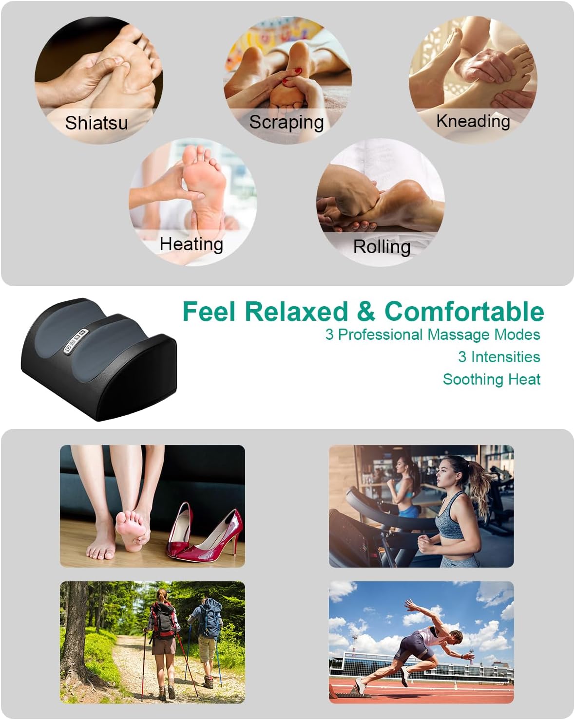 Shiatsu Foot Massager with Heat, FSA Eligible HSA Foot Massager for Foot Massage and Calf Massage, Foot and Calf Massager with Roller, Gifts for Mom & Dad, Valentines Day Gifts - Image 6