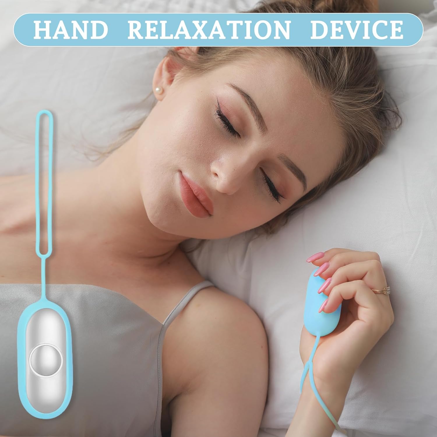 Compact Handheld Sleep Device - Relaxation Tool for Improved Sleep, Mood & Focus, Adjustable Massage Intensity, Portable & Easy to Carry(Blue) - Image 2