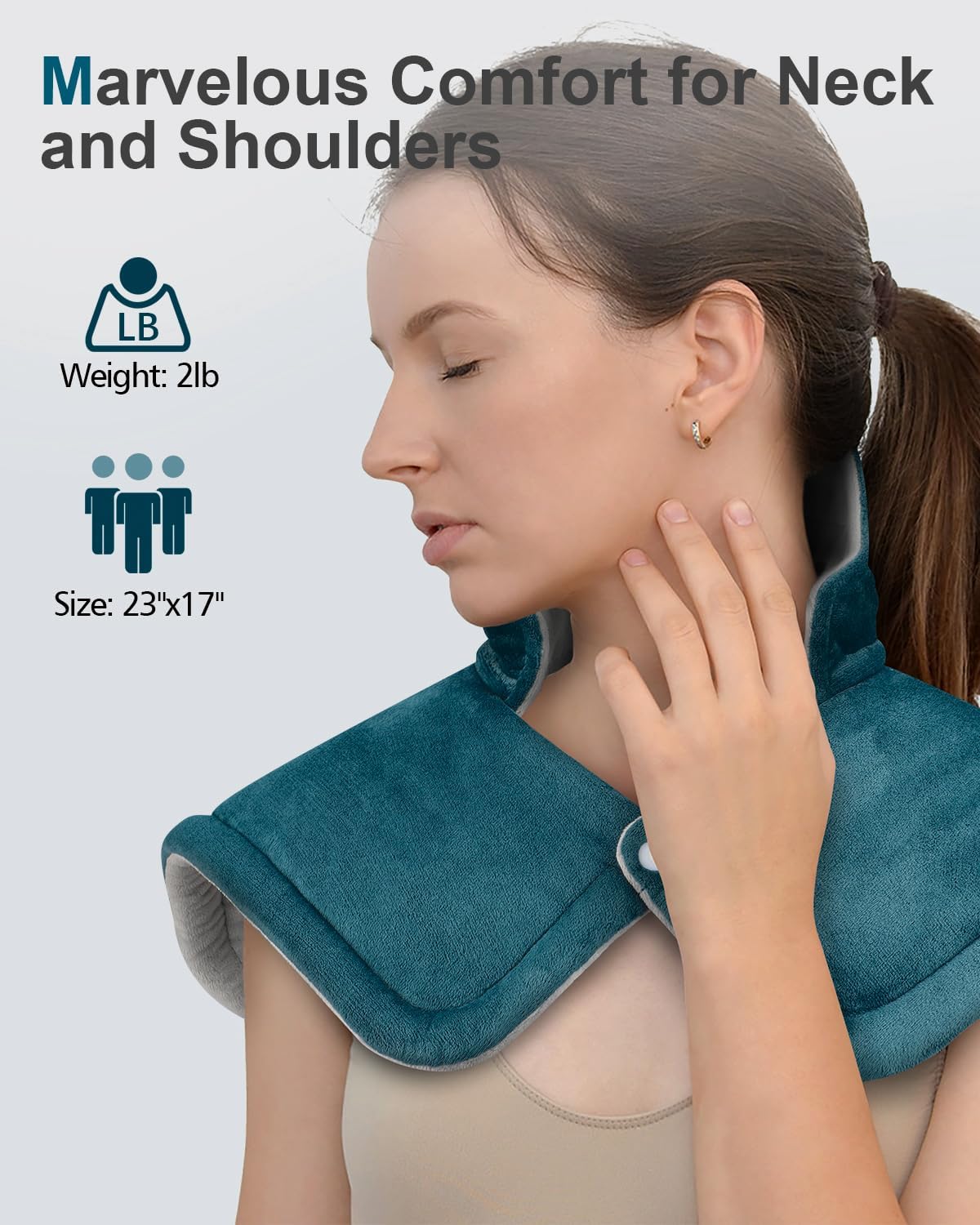 Heating Pad for Neck Shoulders Back, Weighted Heated Neck Wrap & Shoulder Heating Pad for Mom Dad, Versatile Heat Pad for Full-Body Relaxation, Anniversary | Birthday Gifts for Women Men Wife Husband - Image 8