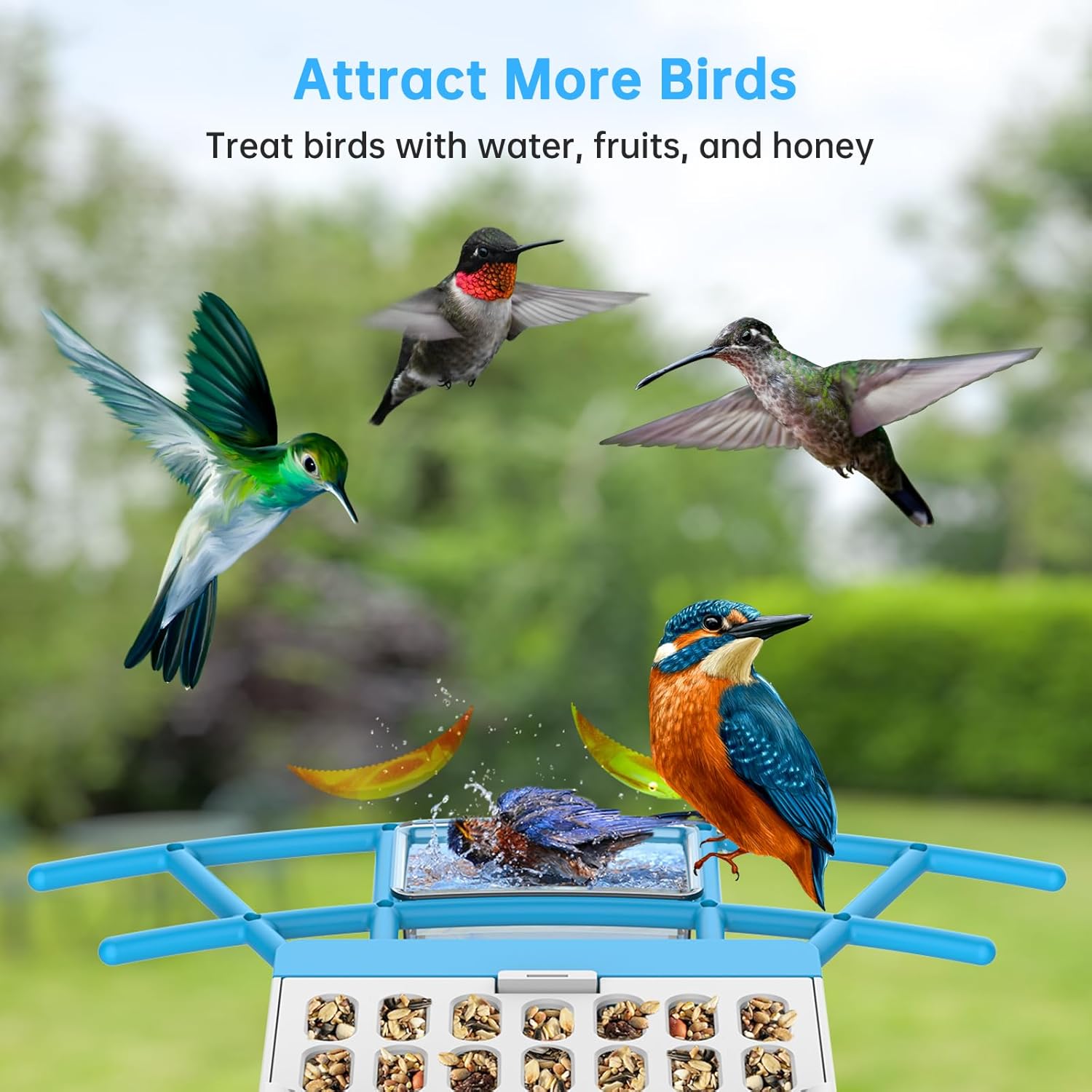 SMONET Bird Feeder with Camera B300: Smart Birdhouse Camera AI Recognition Solar Powered,Outdoor Wireless WiFi Birdfeeder Watching Live Video,Funny Birthday Gifts for Mom Mother Grandma Daughter - Image 4