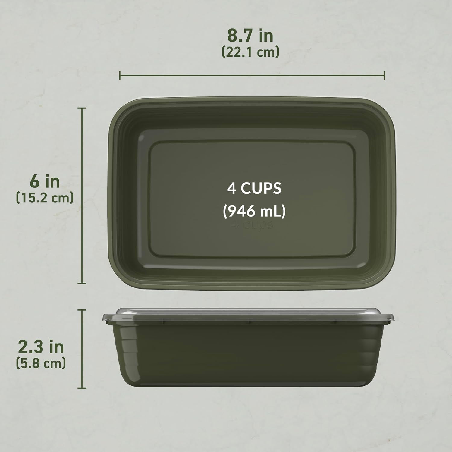 Bentgo Prep - 20-Piece 1-Compartment Reusable Meal Prep Containers with Lids, PFAS & BPA Free Materials, Durable, Microwave, Freezer, & Dishwasher Safe To Go Food Storage (Khaki Green) - Image 7