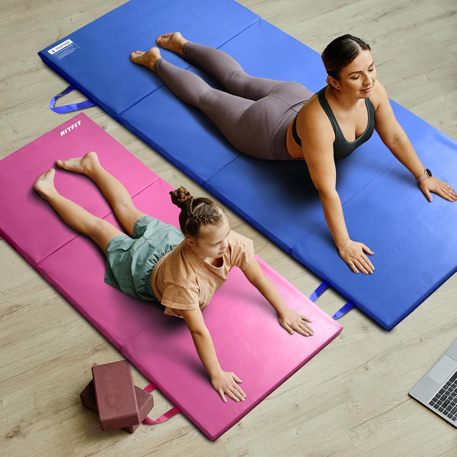 RitFit Upgraded Folding Exercise Mat, 2 Inch Thick Gymnastics Mat 3’x6’,4’x8’,4x10’,2'x8' with Carrying Handles for Yoga, MMA, Stretching, Core Workouts and Home Gym Protective Flooring - Image 7