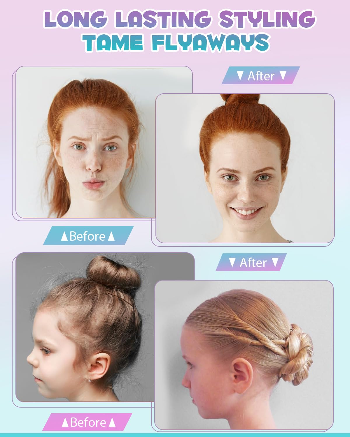 Samnyte Hair Wax Stick for Girls Women, Wax Stick for Hair, Tamer for Flyaway, Hair Accessories Slick Stick & Hair Bun Maker for kids to Ponytail, Bun, Braids, Gifts for Teen Girls, 2.7 Fl Oz - Image 3