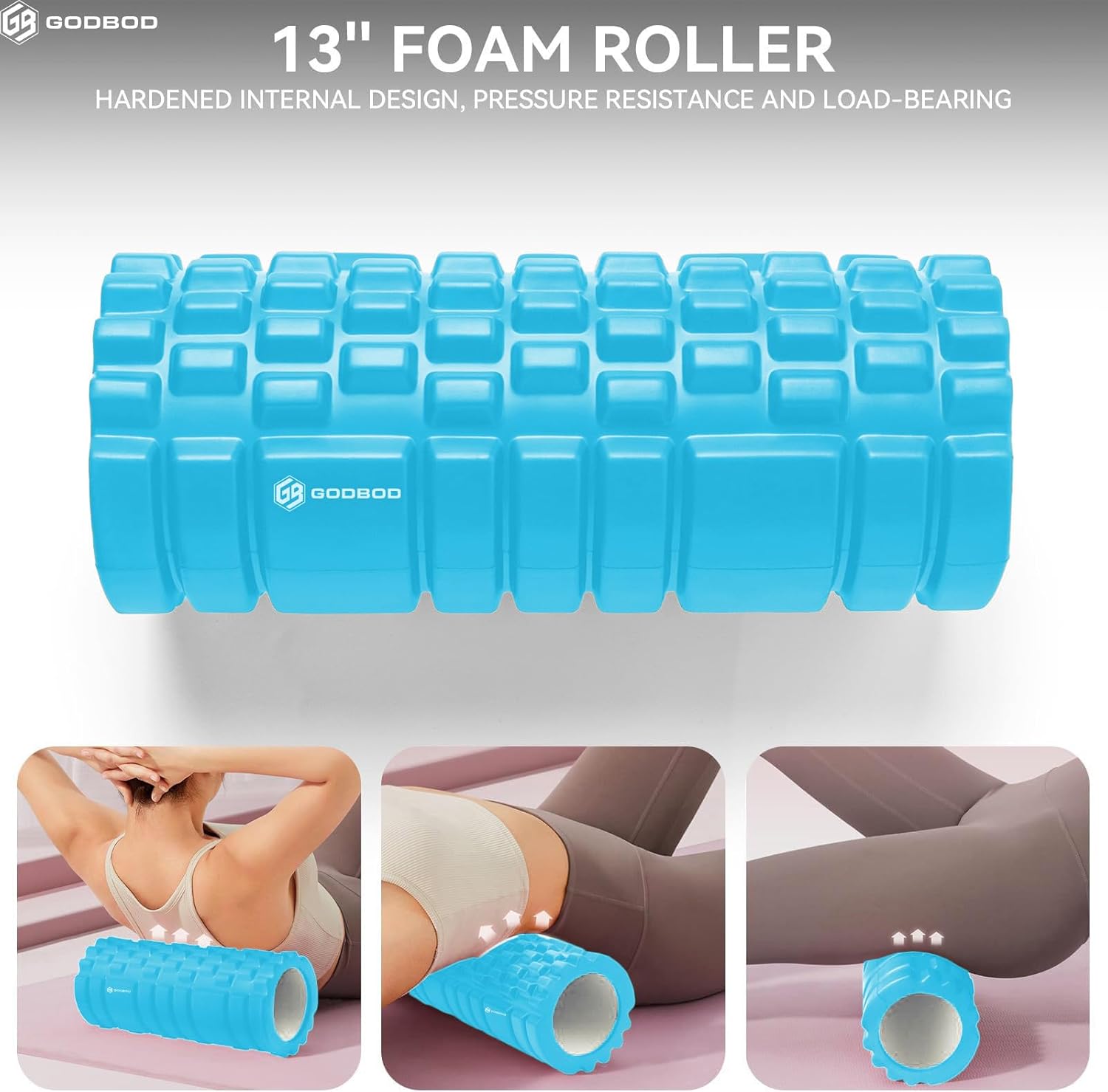 Strong Foam Roller - Deep Tissue Medium Density Muscle Massager with Myofascial Trigger Point Release, Back Massage Roller for Soreness and Mobility 13 x 5.5 Inch - Image 7