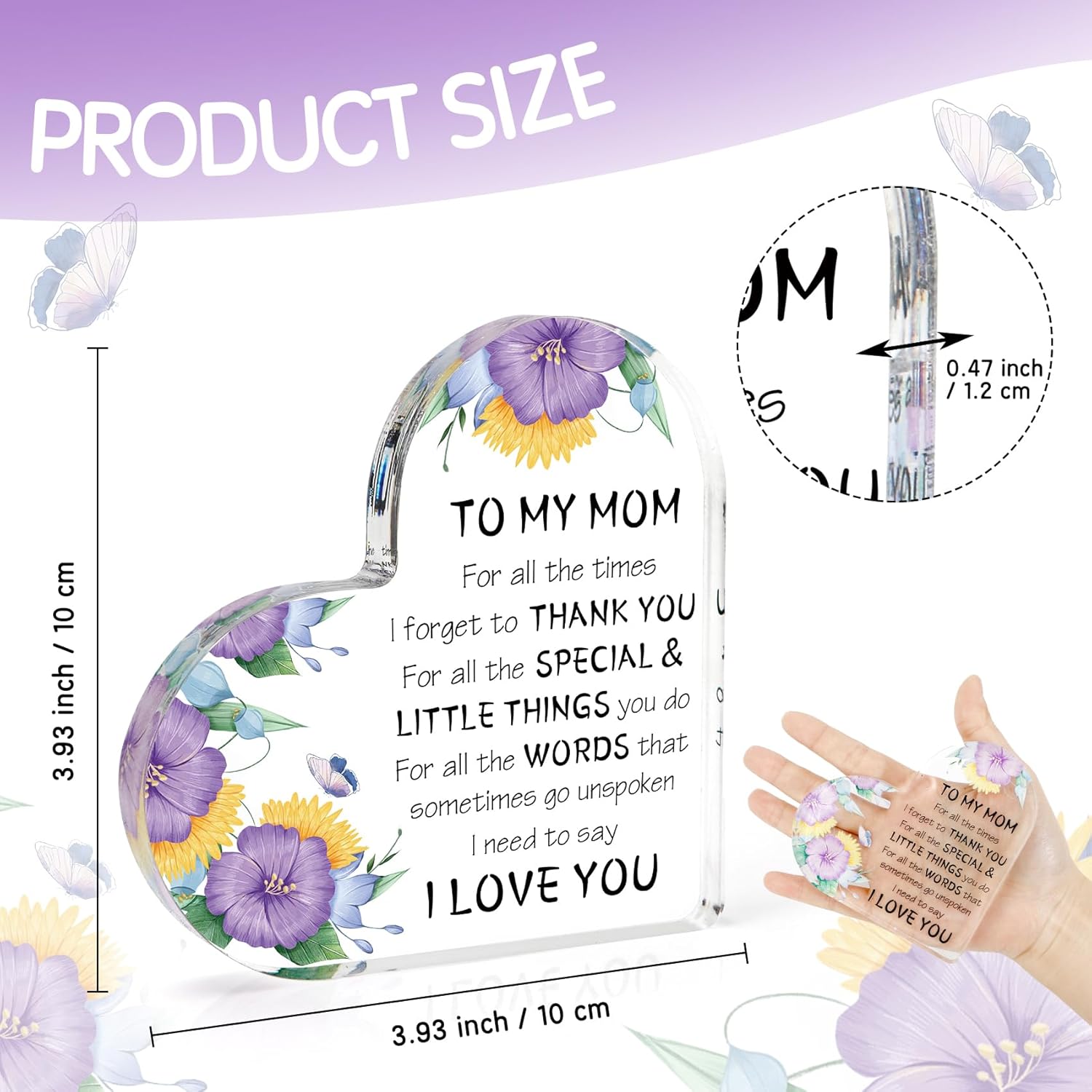 Mother's Day Gifts for Mom from Daughter Son, Birthday Gift for Mom, Mother‘s Day Gift Ideas Acrylic Desk Decor Thanksgiving Birthday Valentines Gifts for Mom Presents for Mom - Image 2