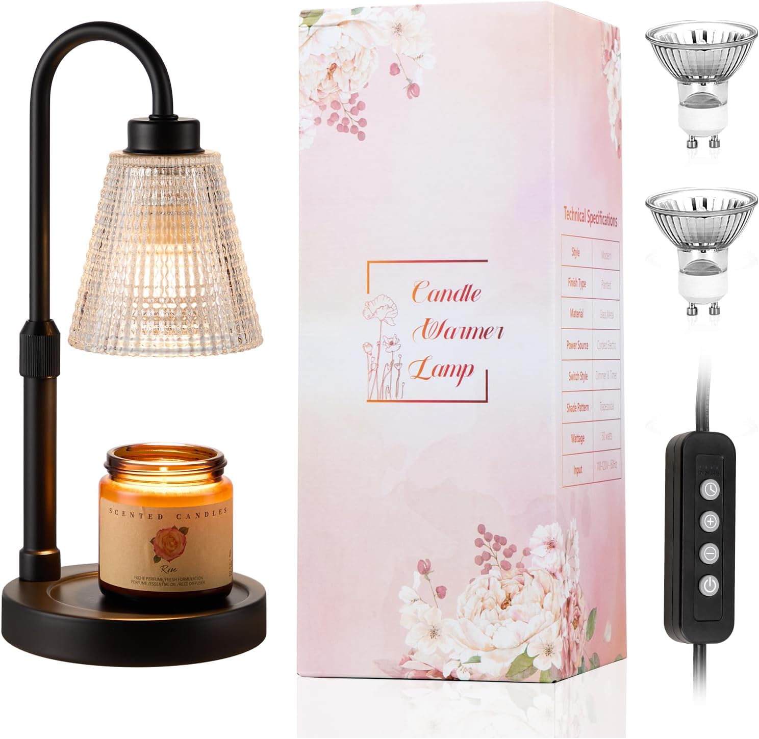 Innqoo Candle Warmer Lamp with Timer, Dimmable Candle Warmer for Jar Candles, Height Adjustable Wax Melts Warmer, Birthday Gifts for Women Mom, House Warming Gifts New Home Decor - Image 8