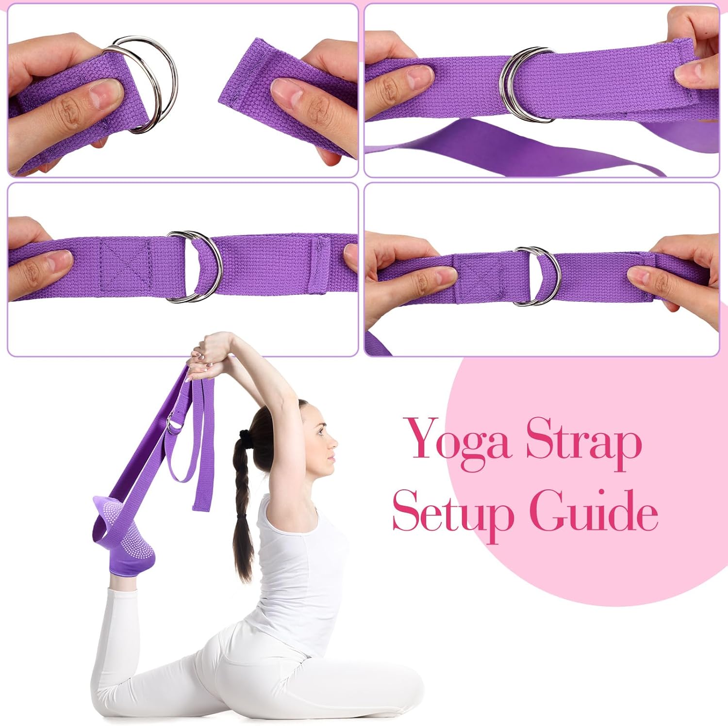 Poen Pilates Equipment Kit for Home Workout Pilates Ring and Ball Set for Women 12'' Circle Yoga Fitness Essentials Kit with Resistance Bands, Yoga Strap, Socks,Bag - Image 4