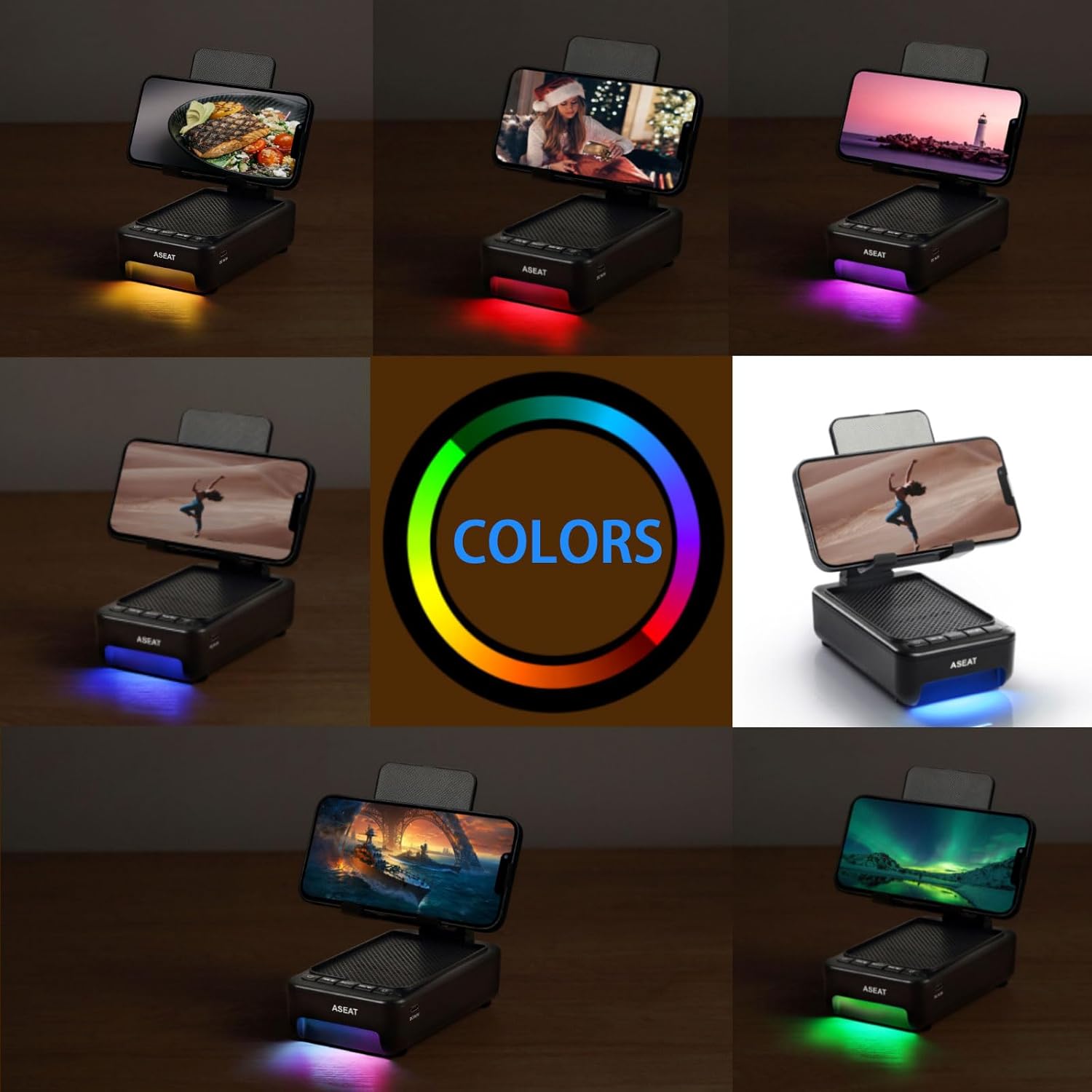 Gifts for Men Him, Cell Phone Stand with Bluetooth Speaker&Led Color Changing Light, Unique Gifts for Women Dad Her Husband, Cool Tech Gadget Wireless Speaker, Birthday Gifts for Men, Ideal Gifts - Image 7