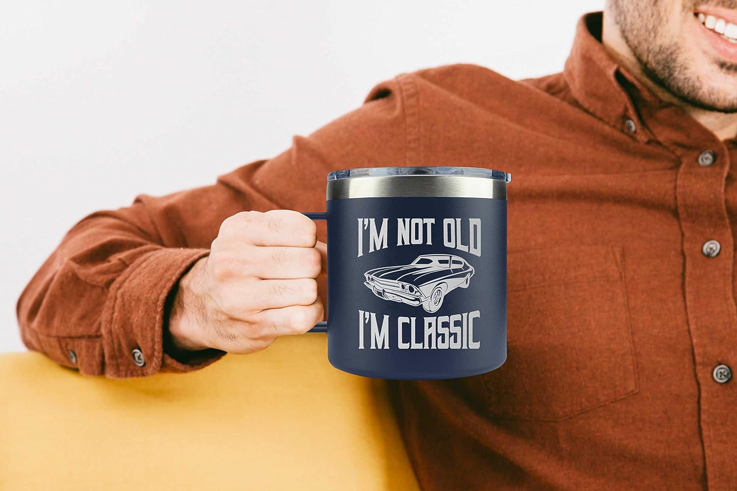 Gifts for Dad from Daughter, Son, Kids on Fathers Day, Christmas - Grandpa Gifts for Christmas - Birthday gifts for Grandpa - Dad Birthday gifts - Funny Mug 14oz, Navy Insulated Stainless Steel - Image 4