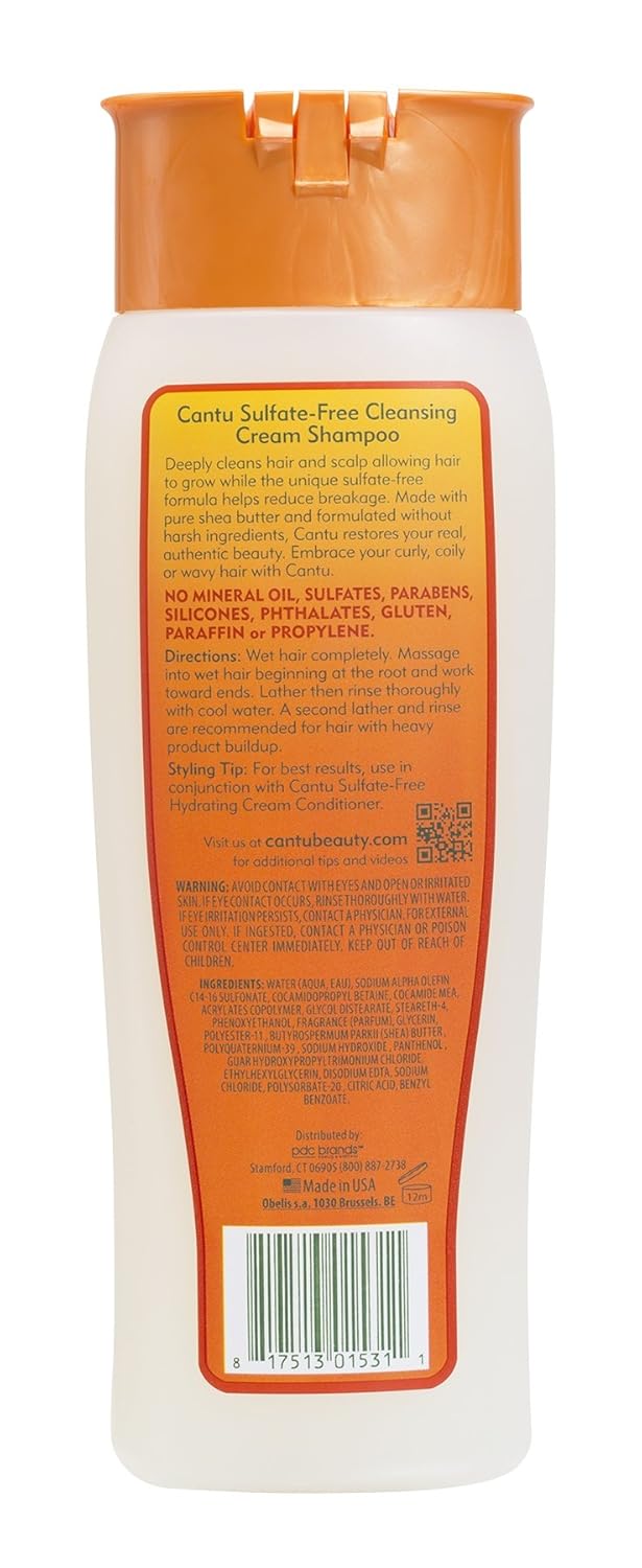 Cantu Sulfate-Free Cleansing Cream Shampoo with Shea Butter for Natural Hair, 13.5 oz - Image 2