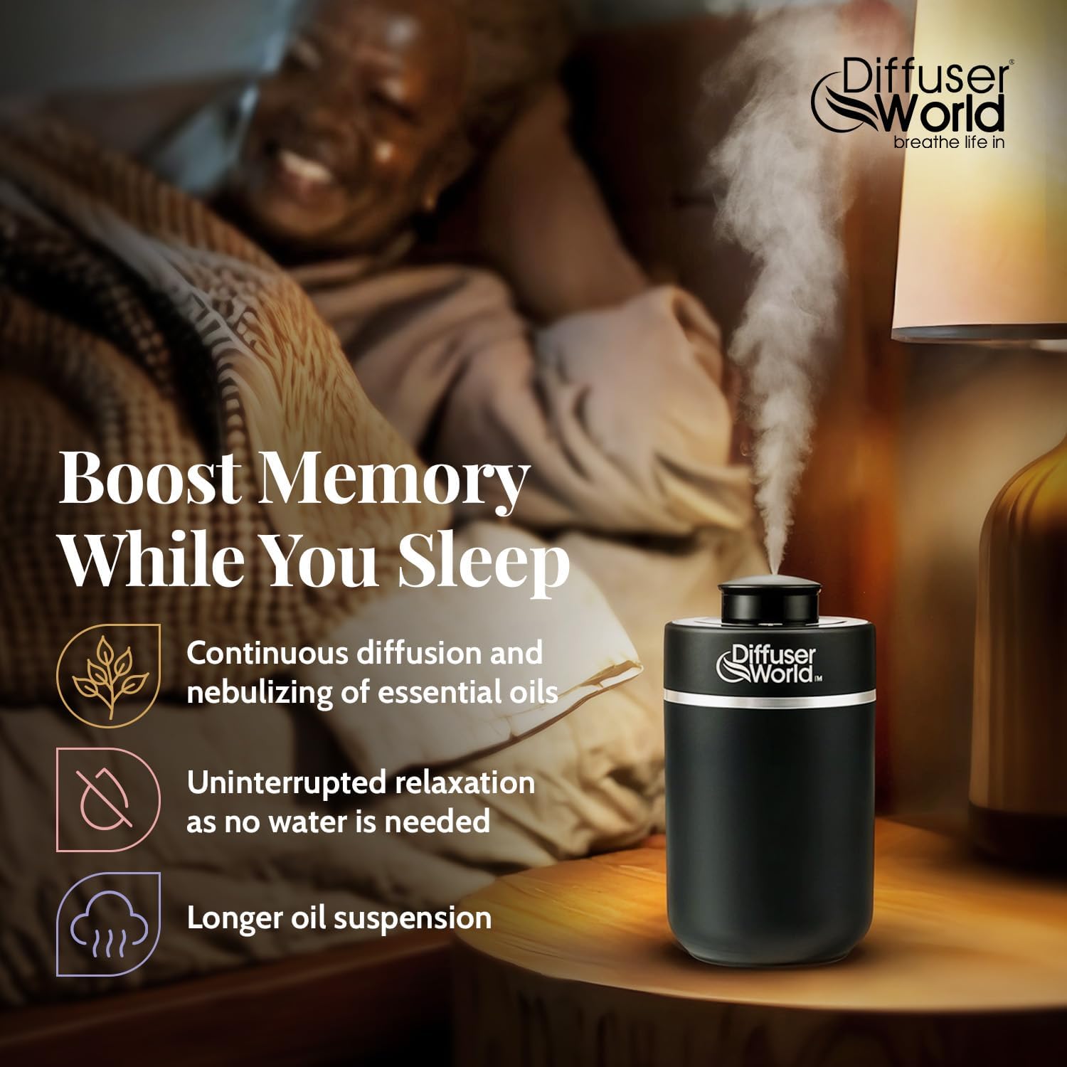 600 Sq Ft Waterless Diffuser for Essential Oils, Aroma Express Black Portable Aroma Atomizer for Room Fragrance, Home Scent Machine, Air Aromatherapy Oil Diffusers with Timer - Image 4