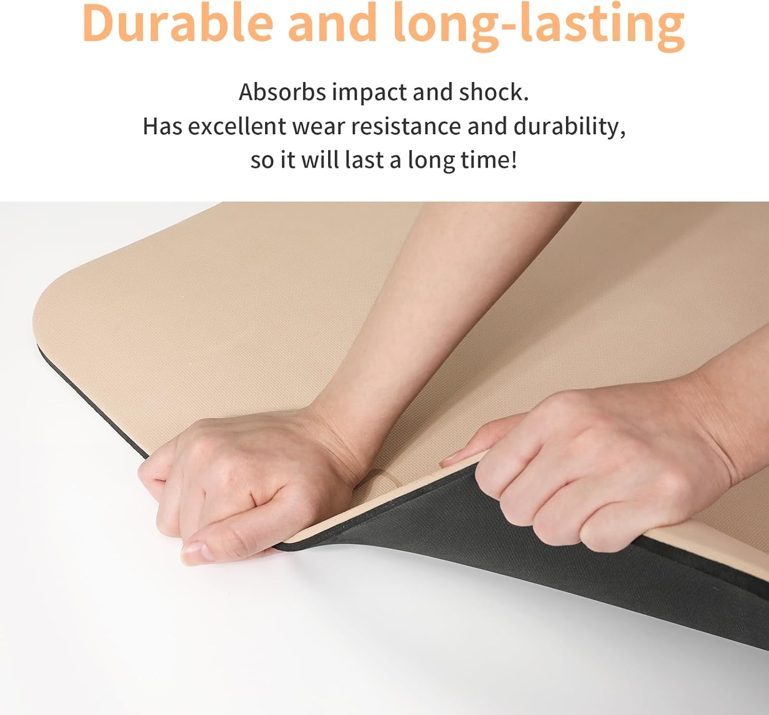 Yoga Mat Non Slip Anti-tear,extra thick-2/5 inch(10MM)High Resiliency Professional POE Yoga Mats for Women Men Kids,72"x24"inch,Workout, Yoga, Pilates and Floor Exercise, with Carrier Strap - Image 4